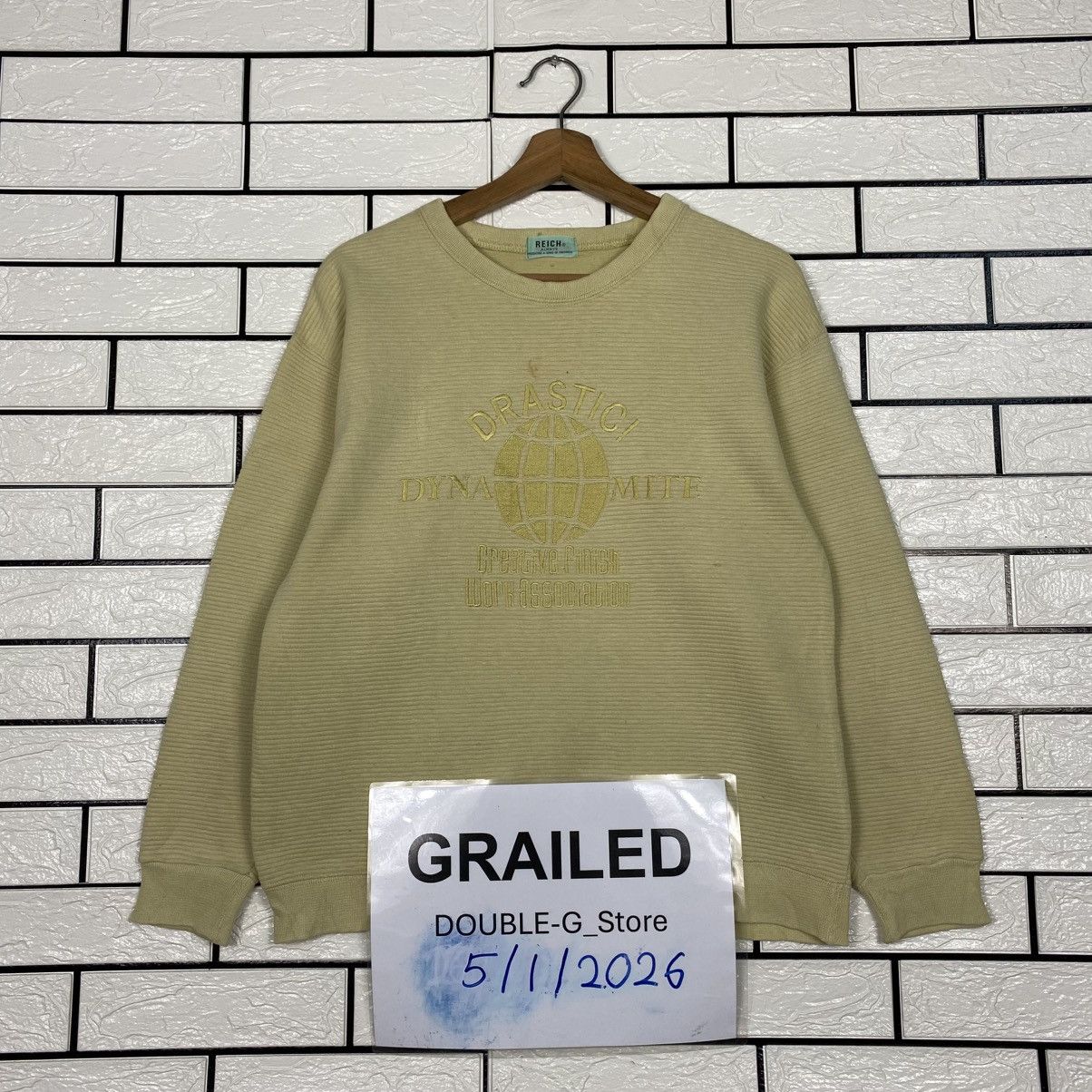 Japanese Brand 📌Vintage Sweatshirt Reich Big Logo Embroidery Size US M / EU 48-50 / 2 - 1 Thumbnail