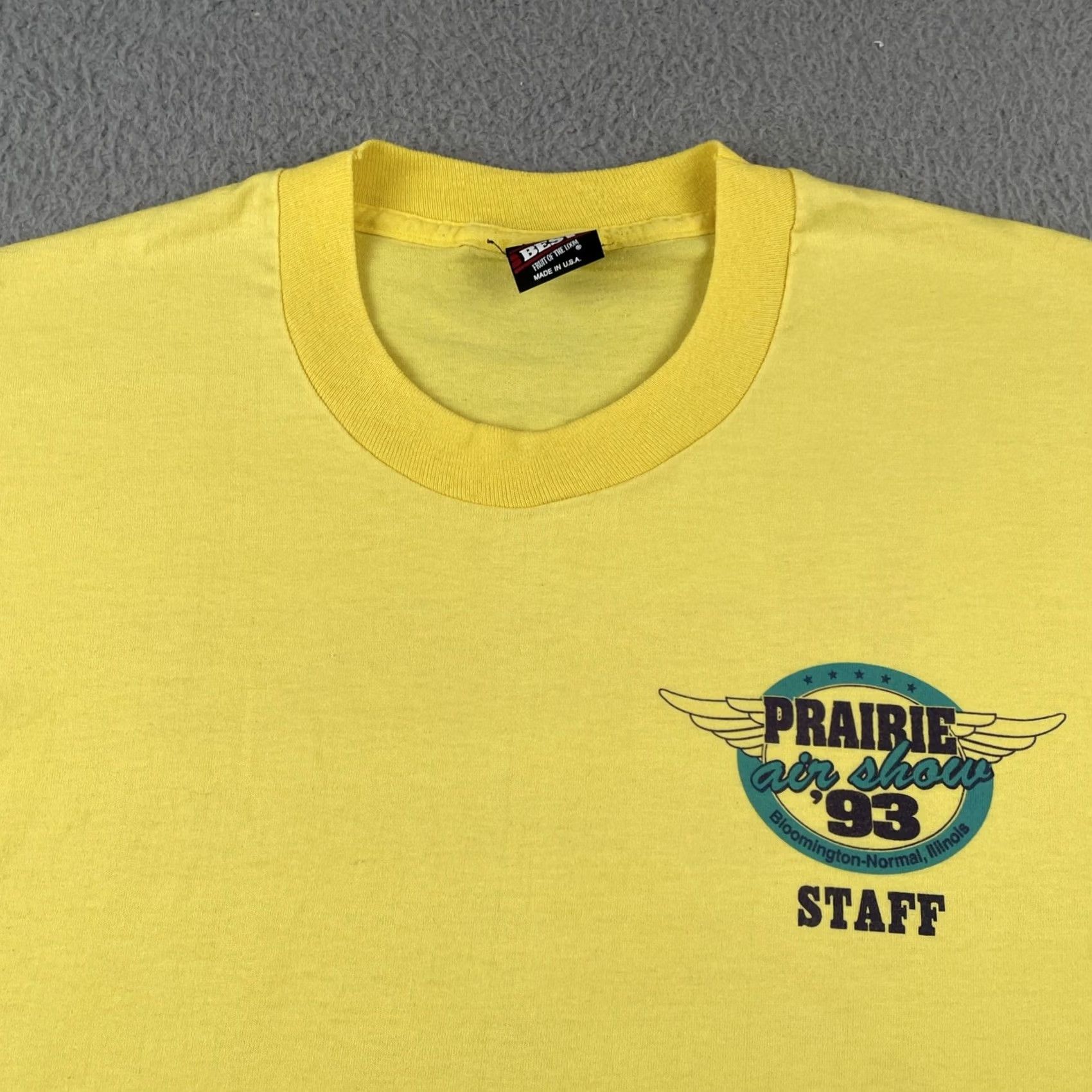 Vintage VINTAGE FOTL T-Shirt USA 1993 90s Flying Yellow Crew Neck Short Sleeve Large L Men Bloomington Ill Made In USA Prairie Air Show Size US L / EU 52-54 / 3 - 7 Thumbnail