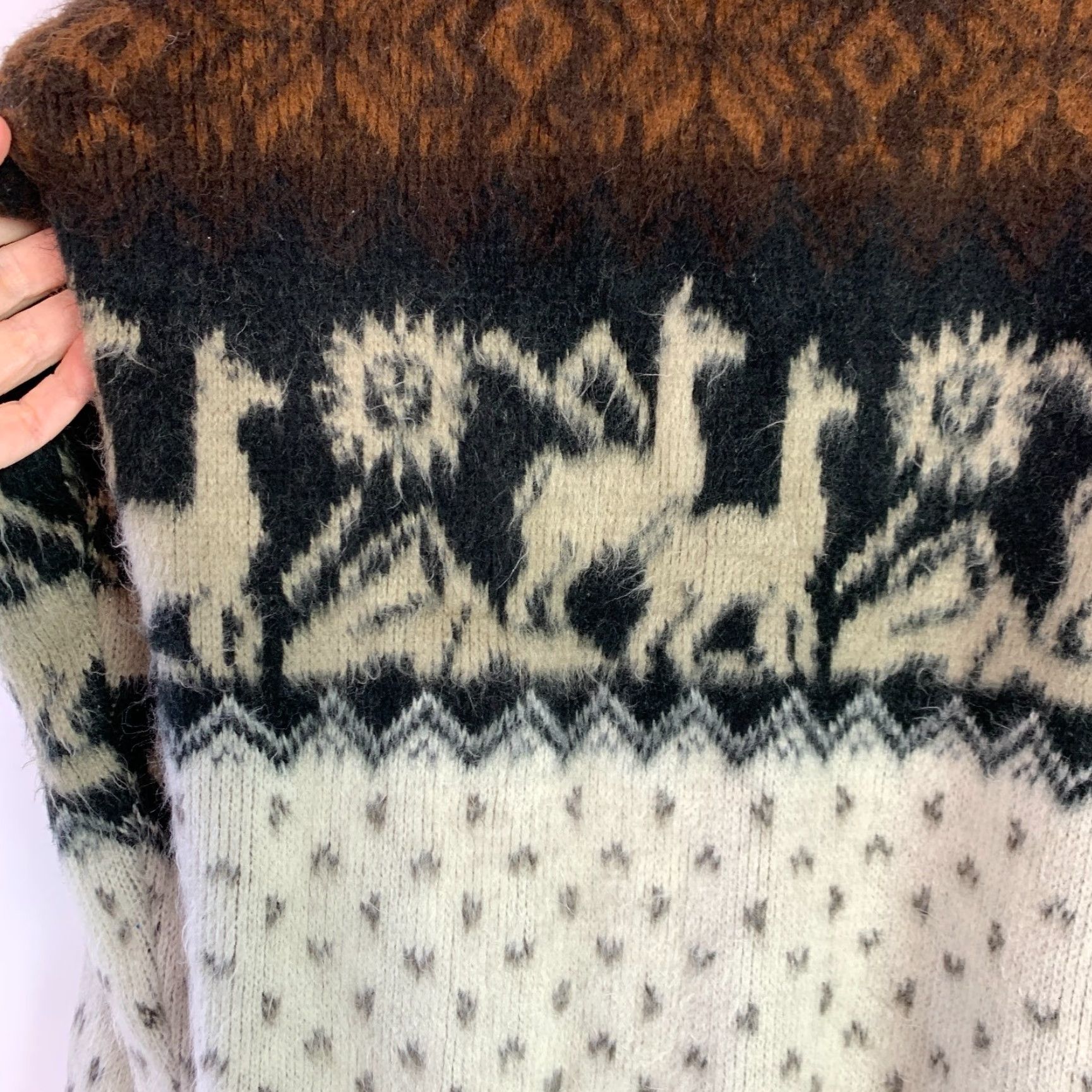 Vintage Yari Artesanias Soft Fuzzy Alpaca Pockets Sweater Jacket Large Size US L / EU 52-54 / 3 - 8 Thumbnail