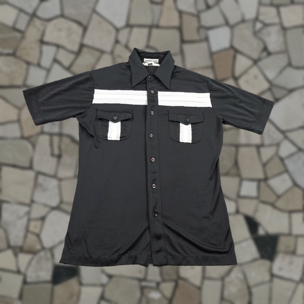 Lancel VINTAGE Lancer Shirt Mens M Black White Stripe Button Up Dagger 70s Disco Size US M / EU 48-50 / 2 - 1 Thumbnail