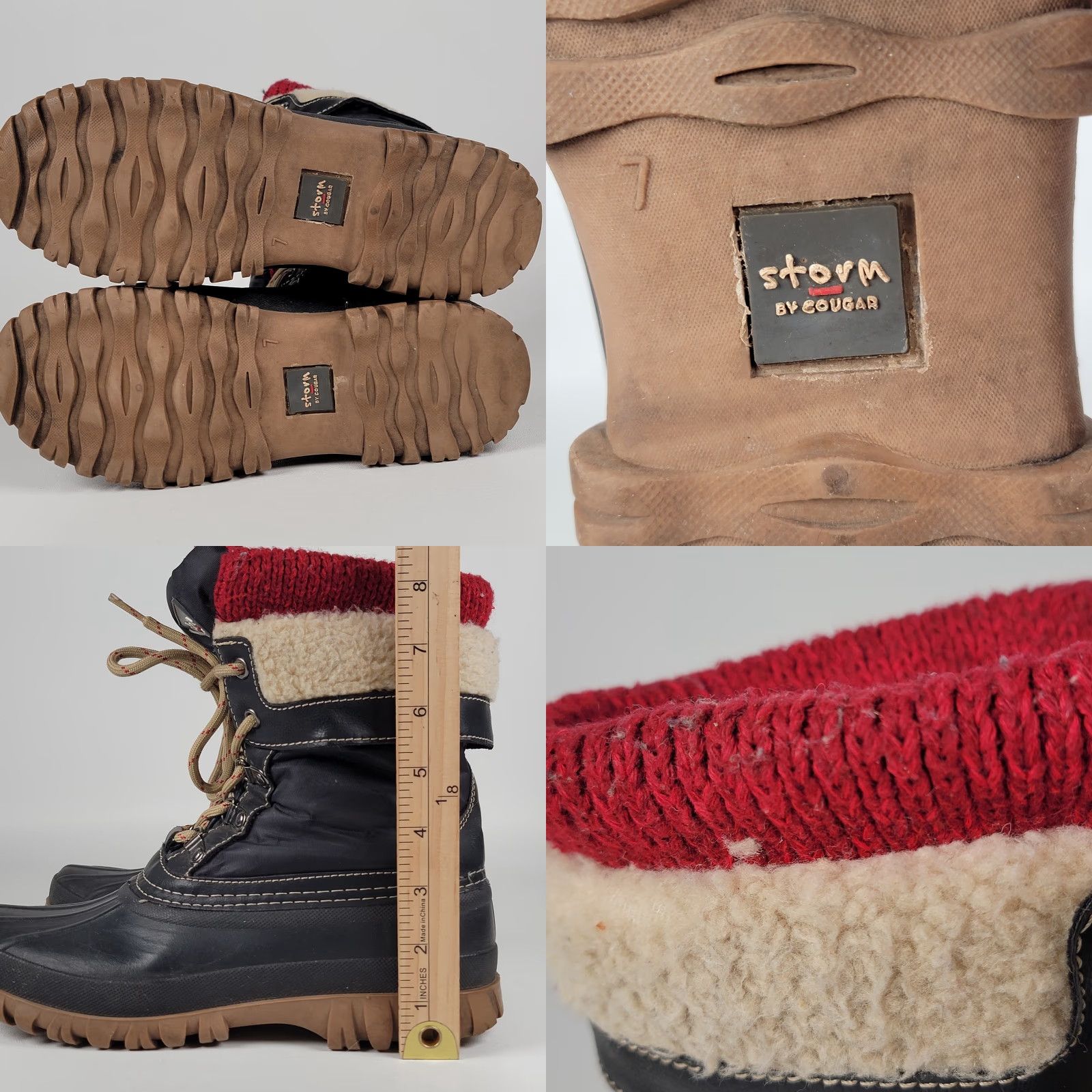 Cougar Storm Cougar Creek Boots Women's Mid-Calf Snow Boot Black Red Lined Cushioned Faux Fur 7M Size US 7 / IT 37 - 8 Thumbnail