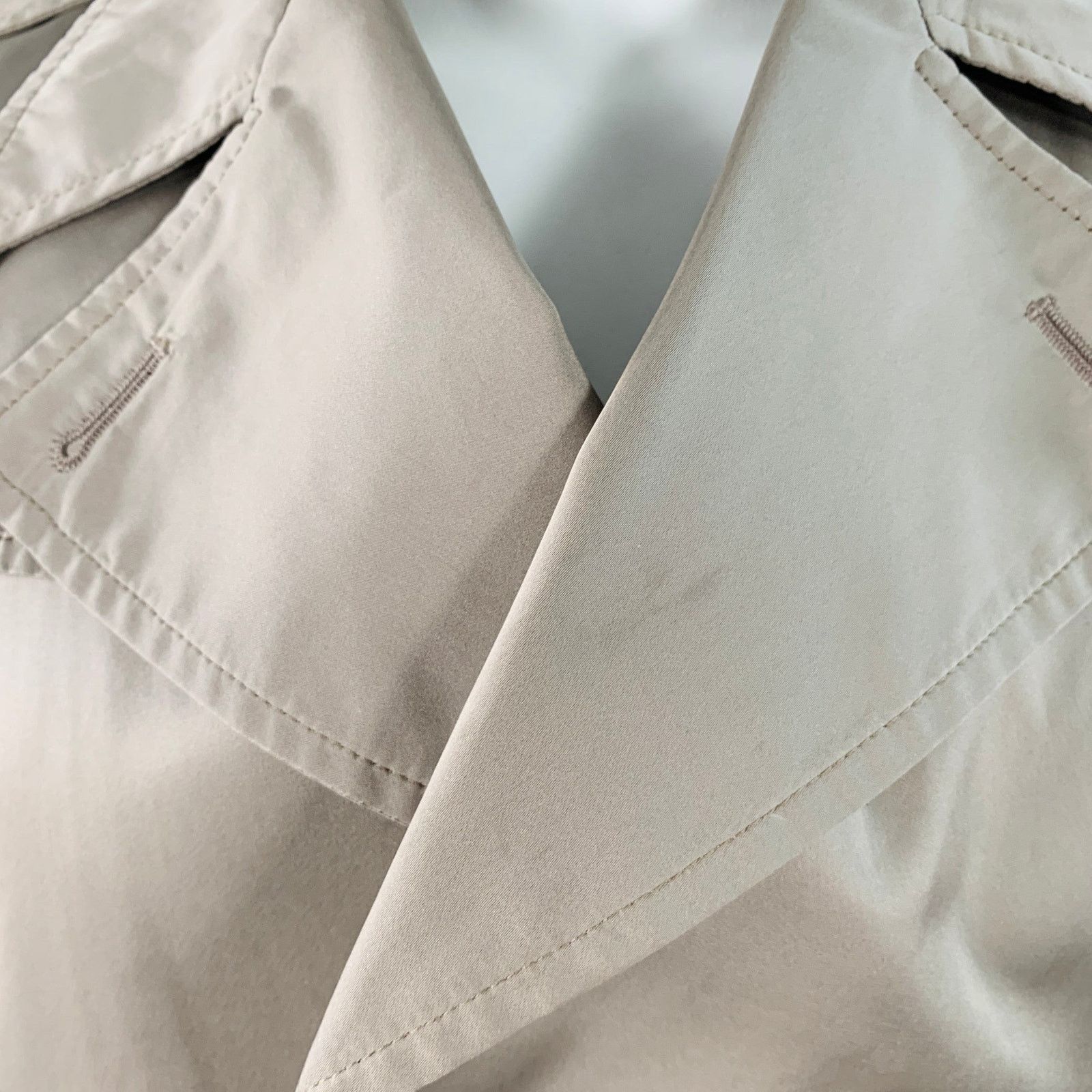 Daniele Alessandrini 38 Khaki Satin Double Breasted Belted Jacket Size US M / EU 48-50 / 2 - 4 Thumbnail