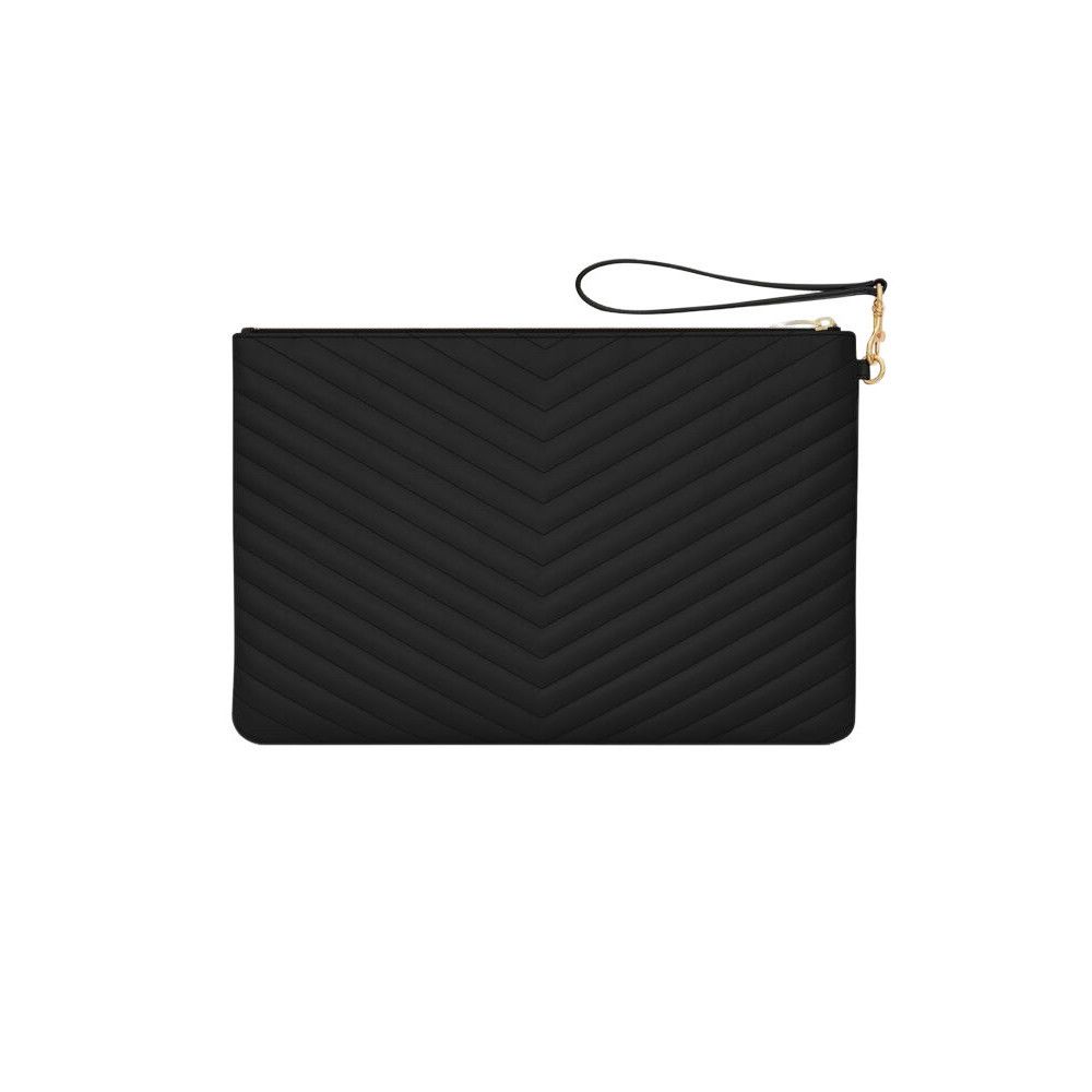 Saint Laurent Paris SAINT LAURENT Cassandre $950 Black Leather Document Holder B Size ONE SIZE - 2 Thumbnail