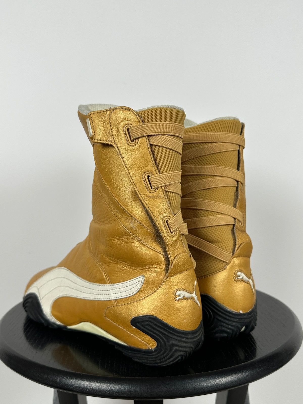 Puma 2000s Vintage Puma High Moto Wrestling Y2K Leather Sneakers Size US 8 / EU 41 - 6 Thumbnail