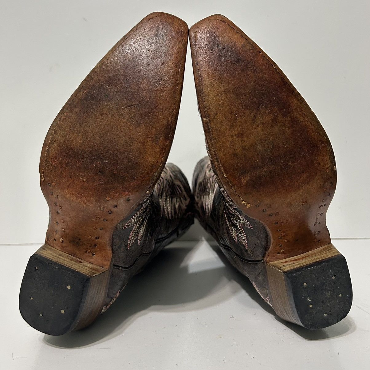 Other Women’s Brown Pink Embroidered Winged Reyme Western Boots Size US 10 / IT 40 - 7 Thumbnail