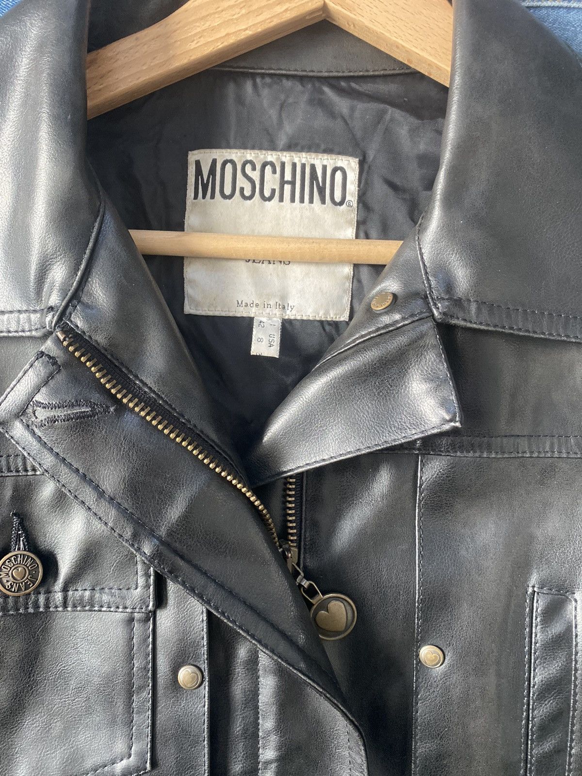 Moschino VINTAGE MOSCHINO FAUX LEATHER JACKET 80'S Size S / US 4 / IT 40 - 1 Thumbnail