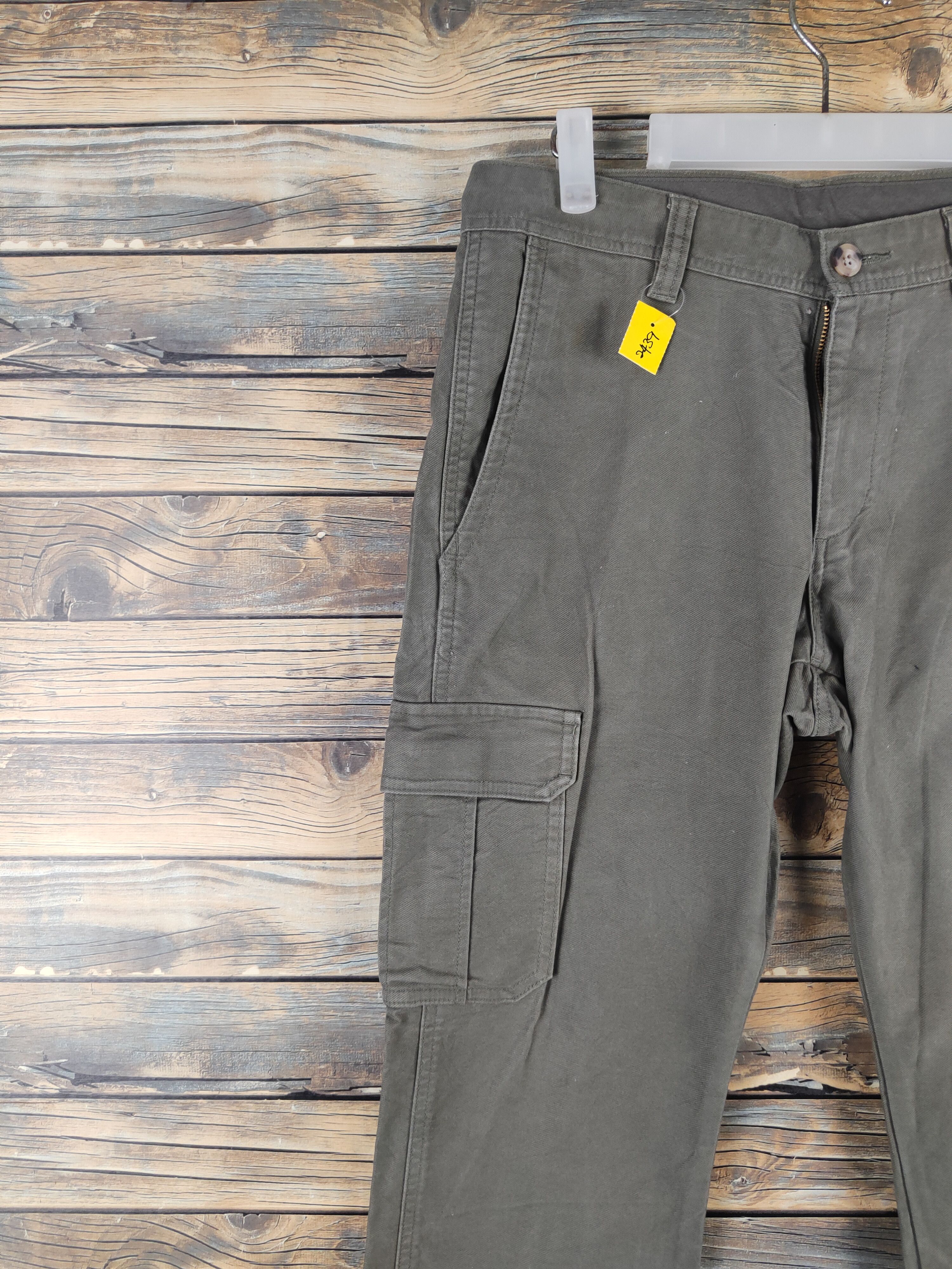 Vintage DL Petit Bonheur Inattendu Army Green Cargo Pants #2439 Size US 31 - 3 Thumbnail