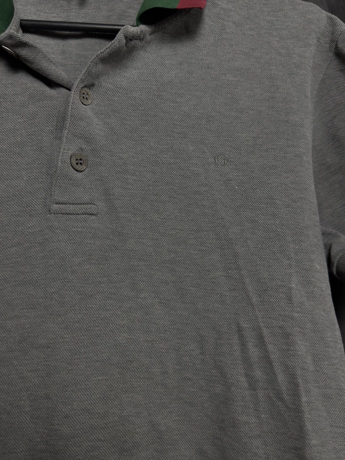 Gucci Polo Shirt with Signature Green and Red Web Collar