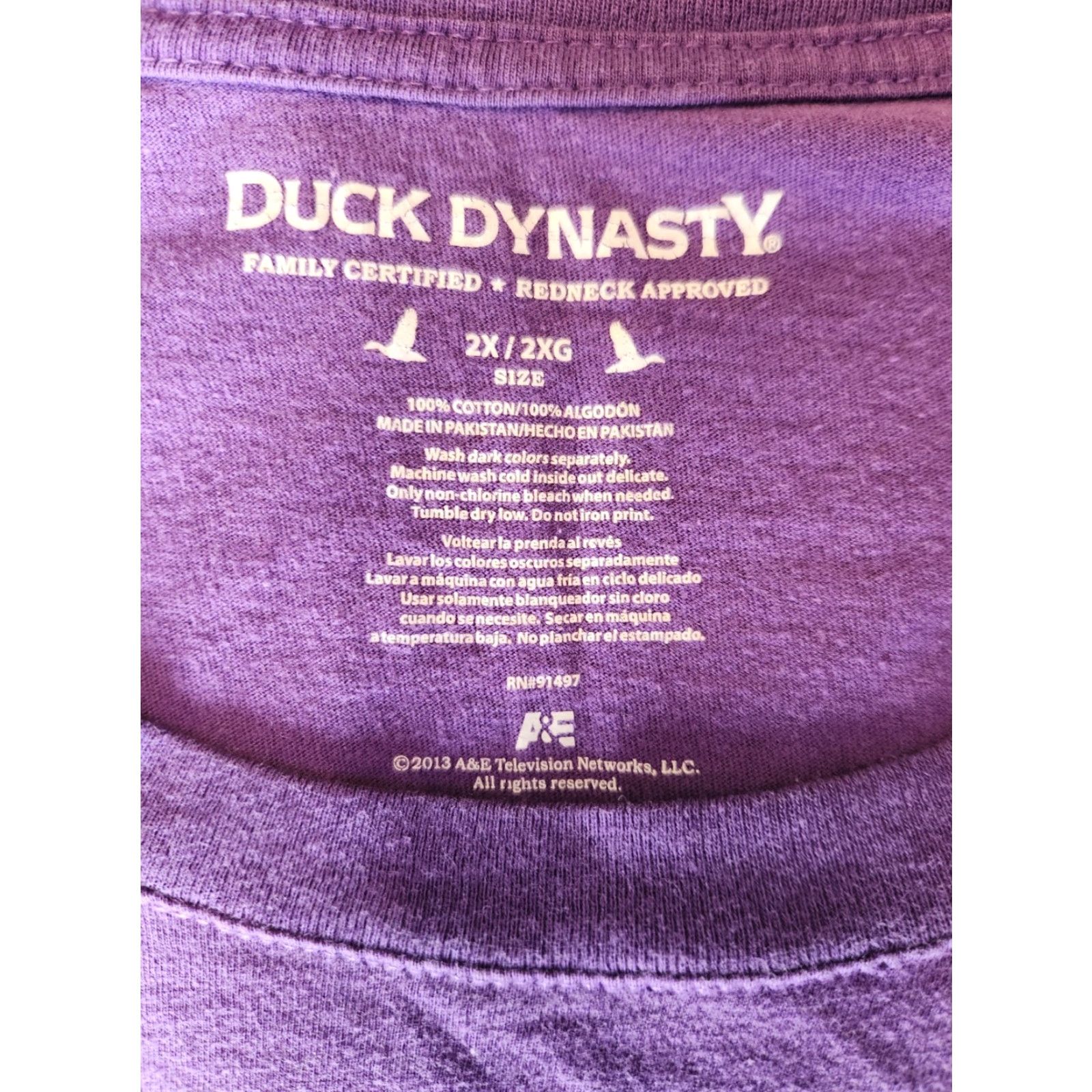 Vintage Womens Duck Dynasty Purple Short Sleeve T-Shirt 2X Plus Crew Neck Basic T-Shirt Womens Casual Shirt Duck Dynasty Purple Short Sleeve T-Shirt 2X Plus Size XXL / US 16-18 / IT 52-54 - 2 Thumbnail