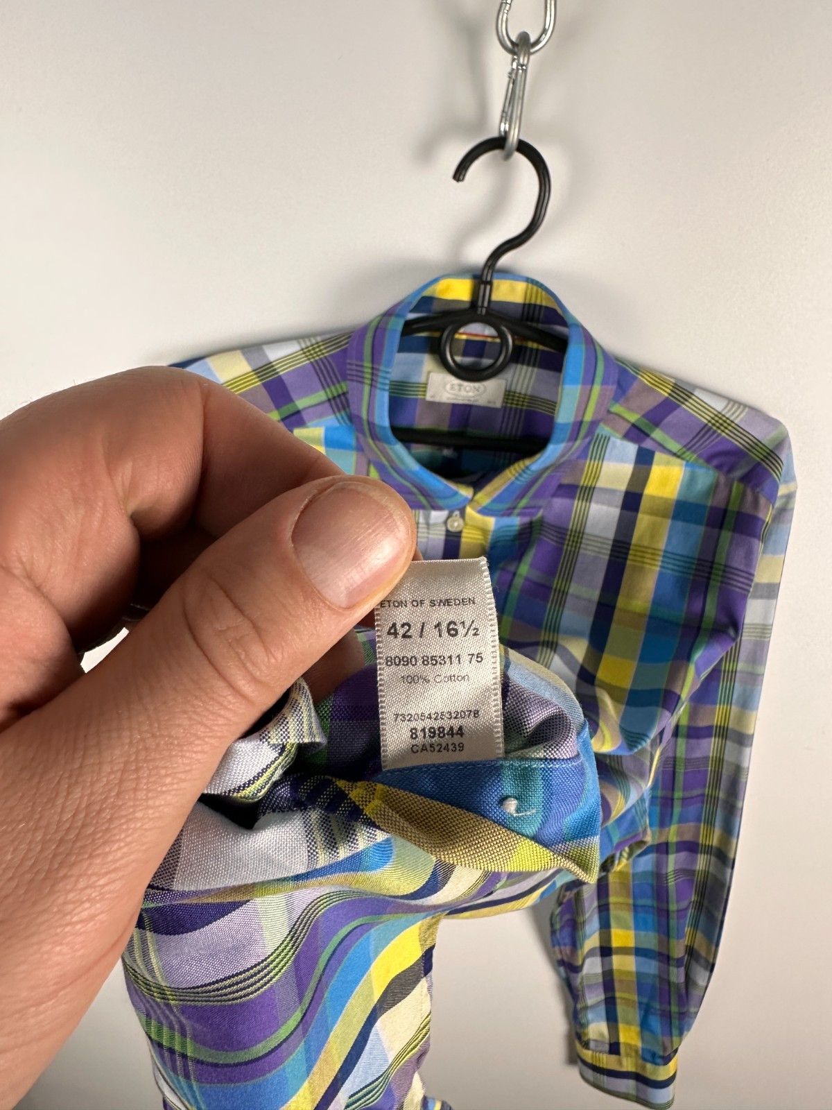 Eton Eton Long Sleeve Checkered Shirt Blue Yellow Size 42 16 1\2 Size US M / EU 48-50 / 2 - 5 Thumbnail