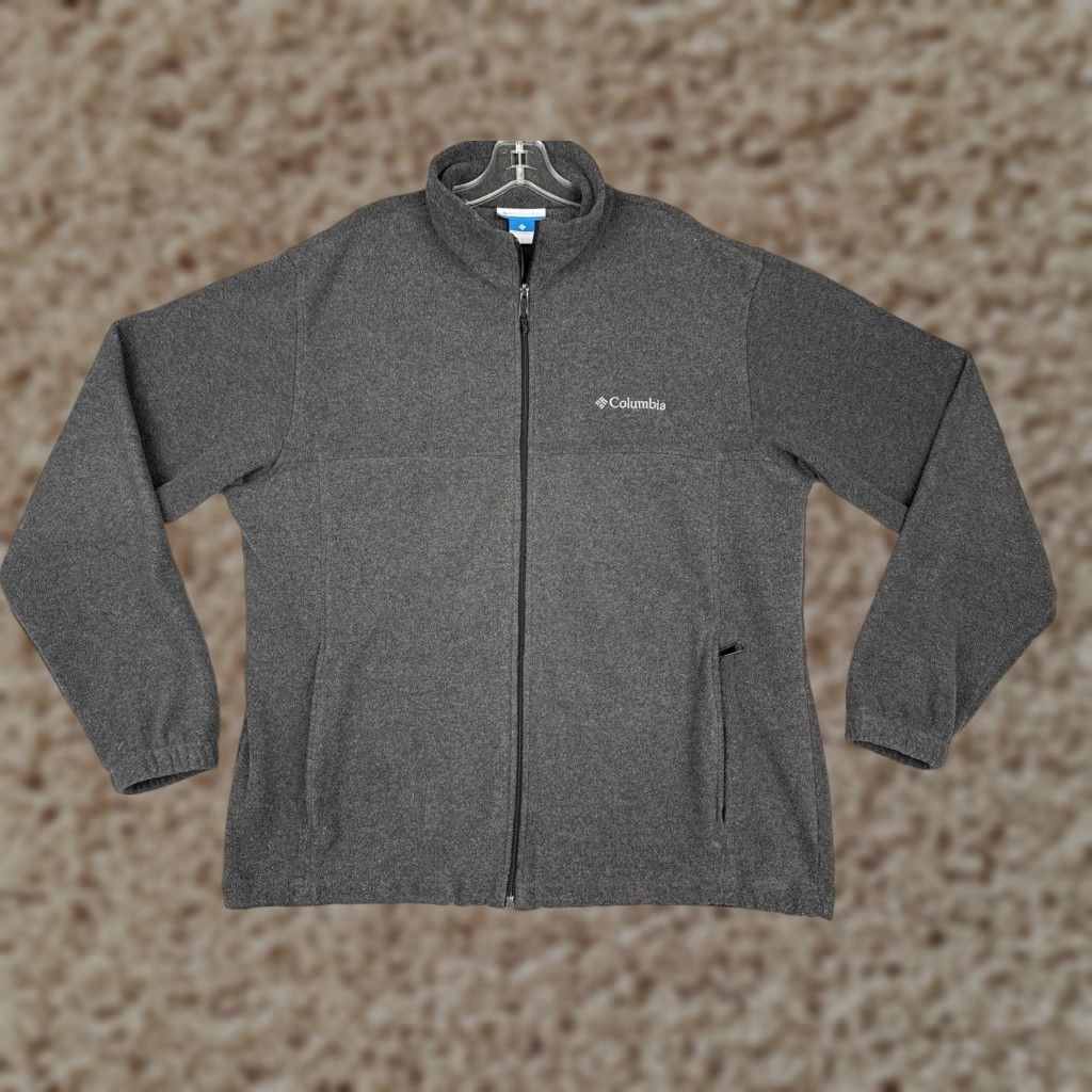 Vintage Columbia Jacket Mens Large Gray Full Zip Stand Collar Pockets Outdoor Windbreaker Fleece | Outdoor, Hiking, Walking | Men Size US L / EU 52-54 / 3 - 1 Thumbnail