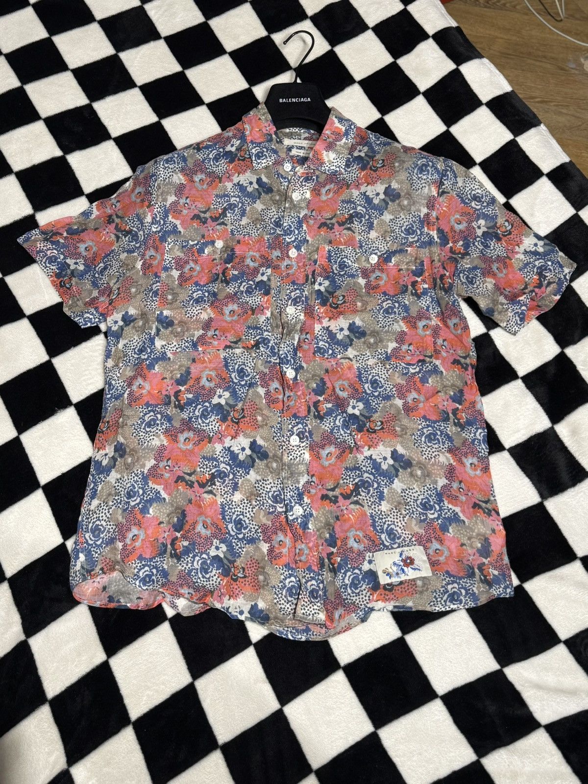 SS14 RARE $593 FLORAL MAINLINE SHIRT SHORT SLEEVE RESORT