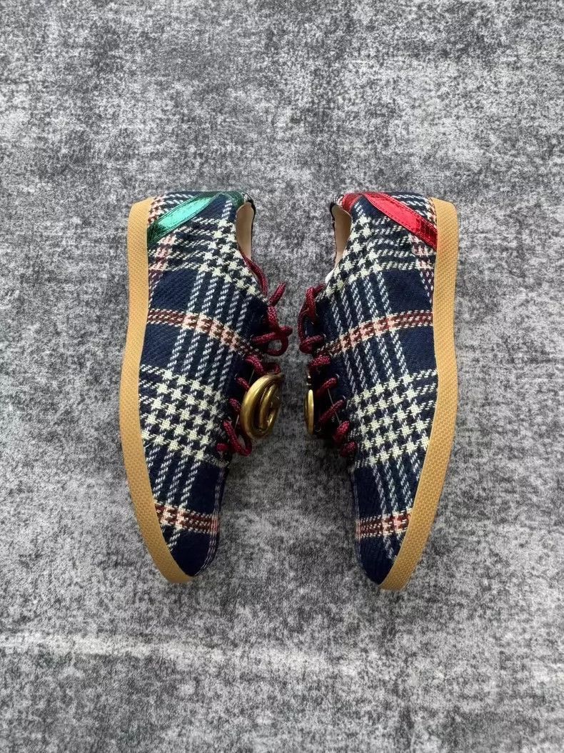 Gucci Gucci Plaid Casual Shoes with Gold Buckles-2505 Size US 8.5 / EU 41-42 - 3 Thumbnail