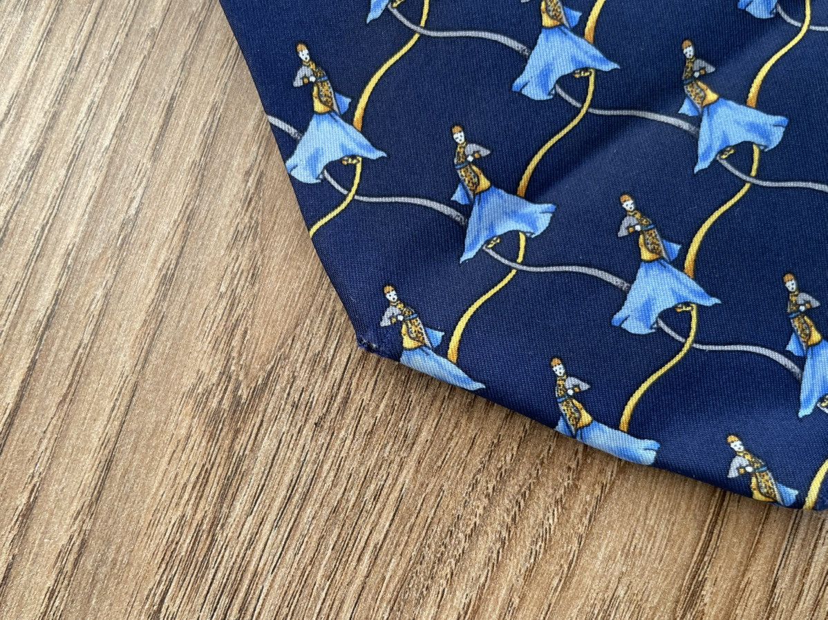 Christian Dior Monsieur Christian Dior Silk Tie Patterned Vintage Blue Gold Luxury Size ONE SIZE - 21 Thumbnail