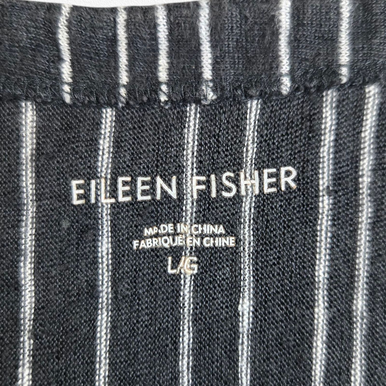Eileen Fisher Eileen Fisher Black White Linen Boxy Striped Top Size Large Size L / US 10 / IT 46 - 5 Thumbnail