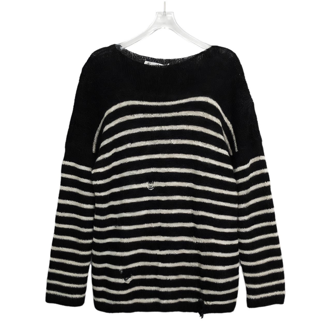 Dior Dior Striped Ripped Long Sleeve Knit Sweater K26WX Size XS / US 0-2 / IT 36-38 - 1 Thumbnail