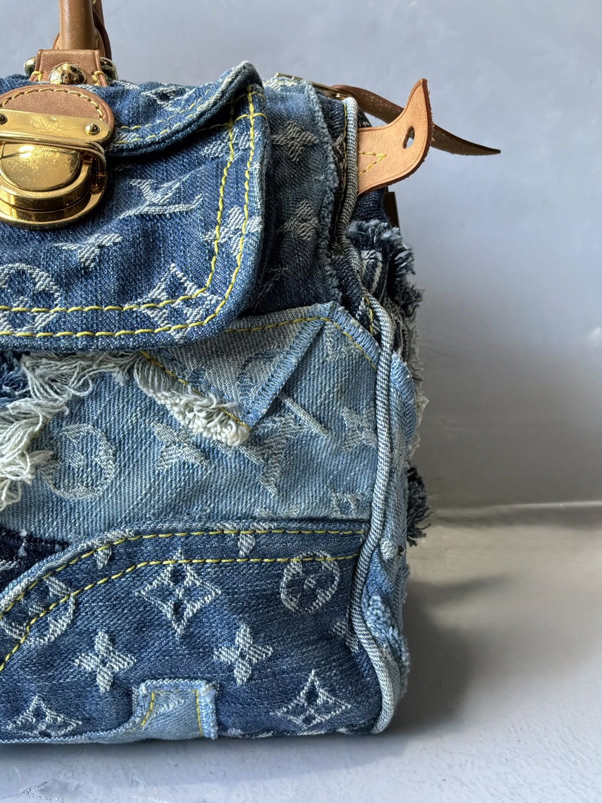 Louis Vuitton 2007 Louis Vuitton - Denim Patchwork Speedy 30 Size ONE SIZE - 10 Thumbnail