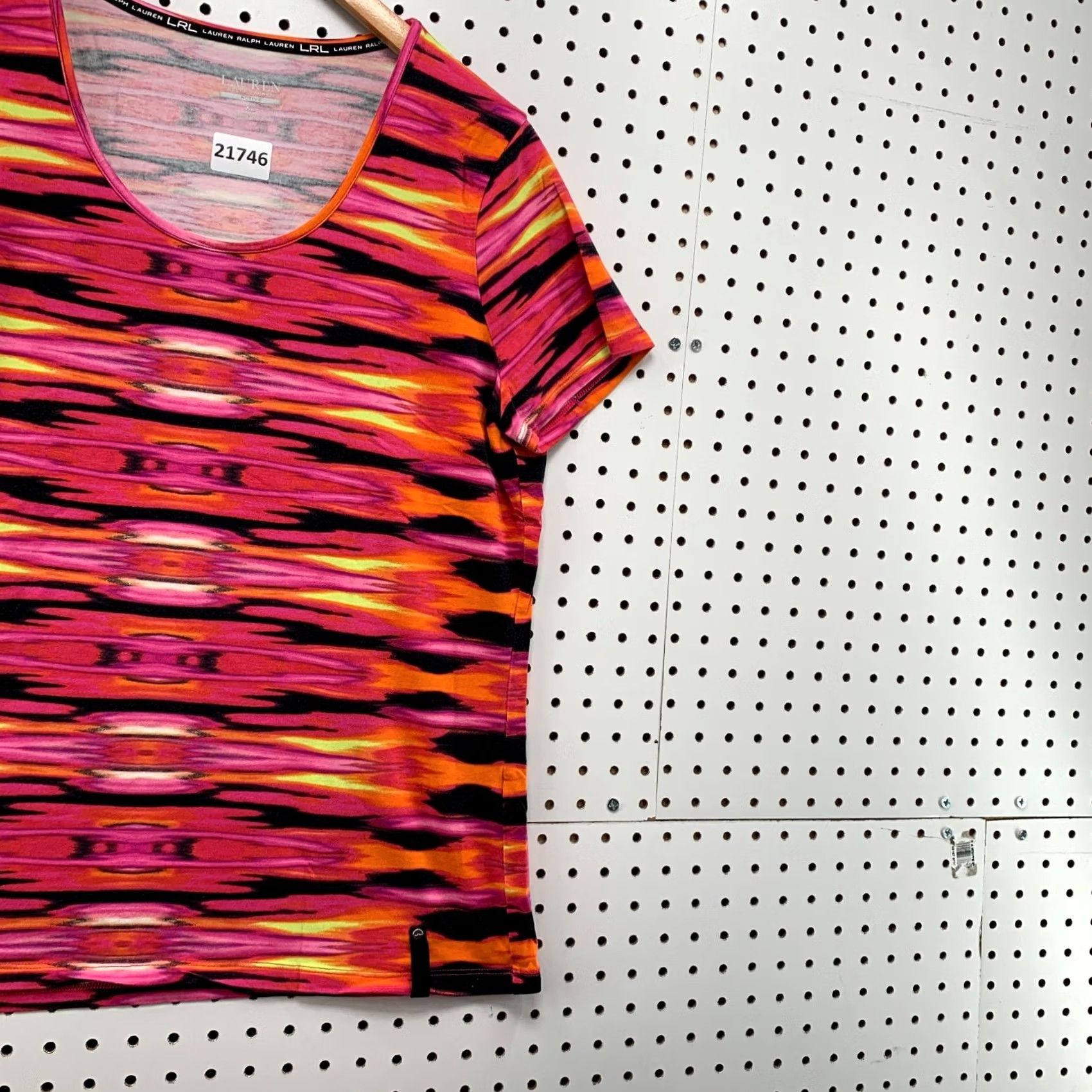 Ralph Lauren VINTAGE LRL Lauren Ralph Lauren Active Shirt Women's XL Striped Pink Orange T-Shirt 20.5x27 Size XL / US 12-14 / IT 48-50 - 4 Thumbnail