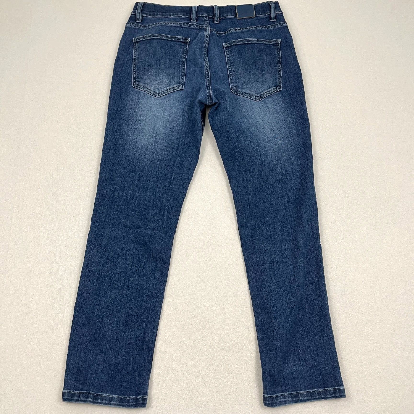 Denime Mugsy Jeans Mens 32 x 29 Medium Blue Denim Stretch Casual Zip Fly Pants Regular Mens Size US 32 / EU 48 - 5 Thumbnail