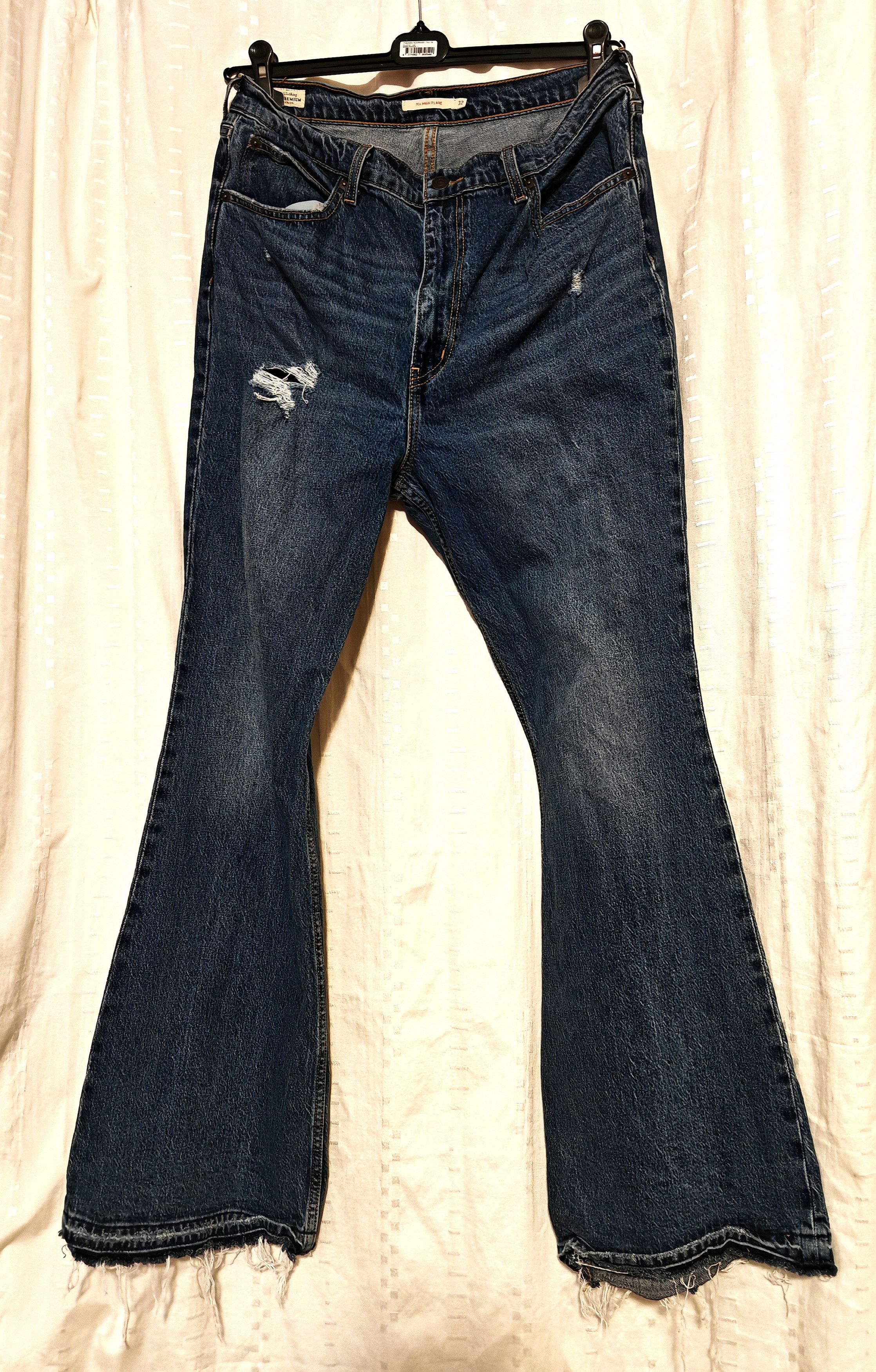 Jean × Levi's × Vintage Levi's Premium 70s High Flare Flared Distressed Jeans sz 32 Size US 32 / EU 48 - 1 Thumbnail