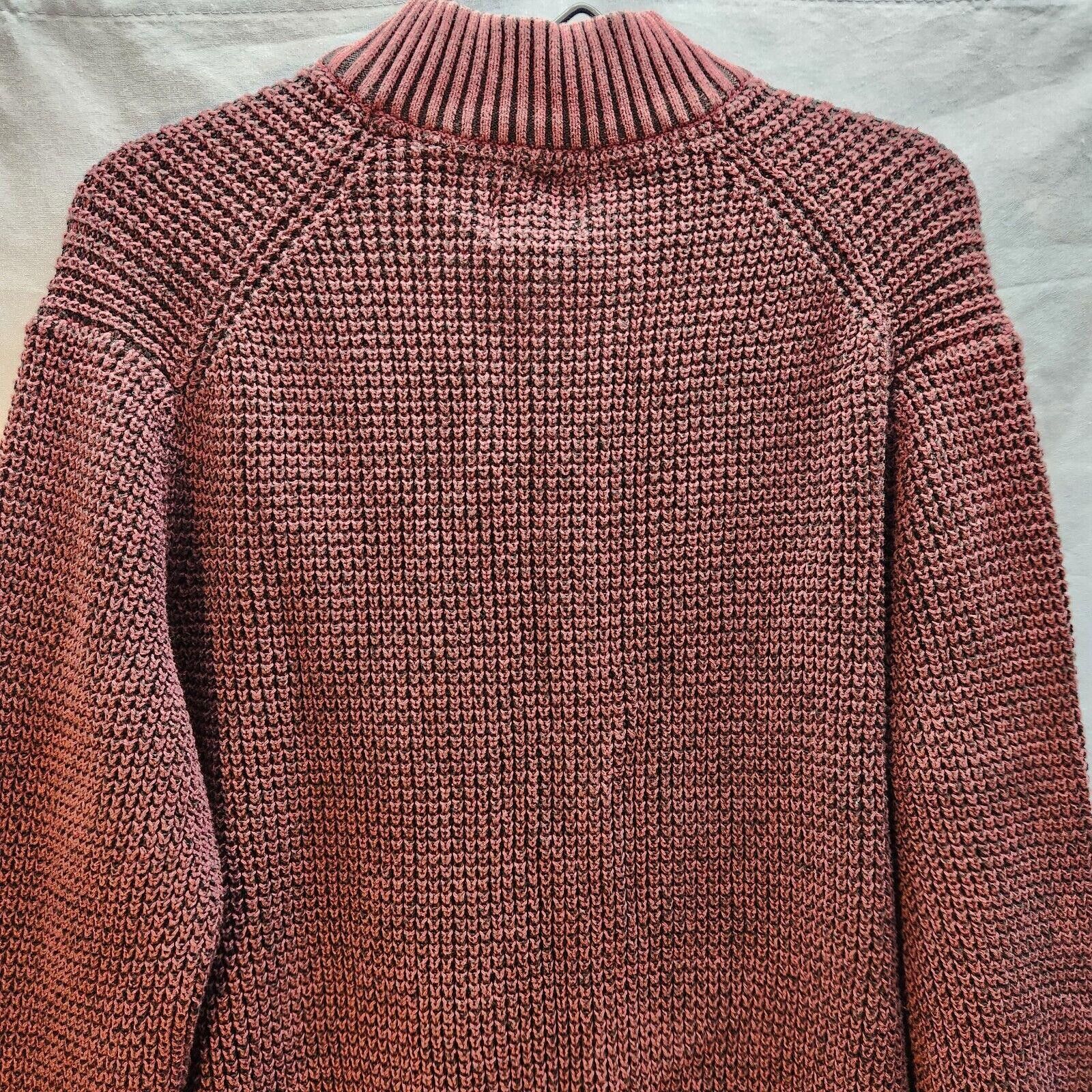 G.H. Bass & Co. G H Bass Mens Knit Quarter Zip Maroon Sweater Size XL Size US XL / EU 56 / 4 - 7 Thumbnail