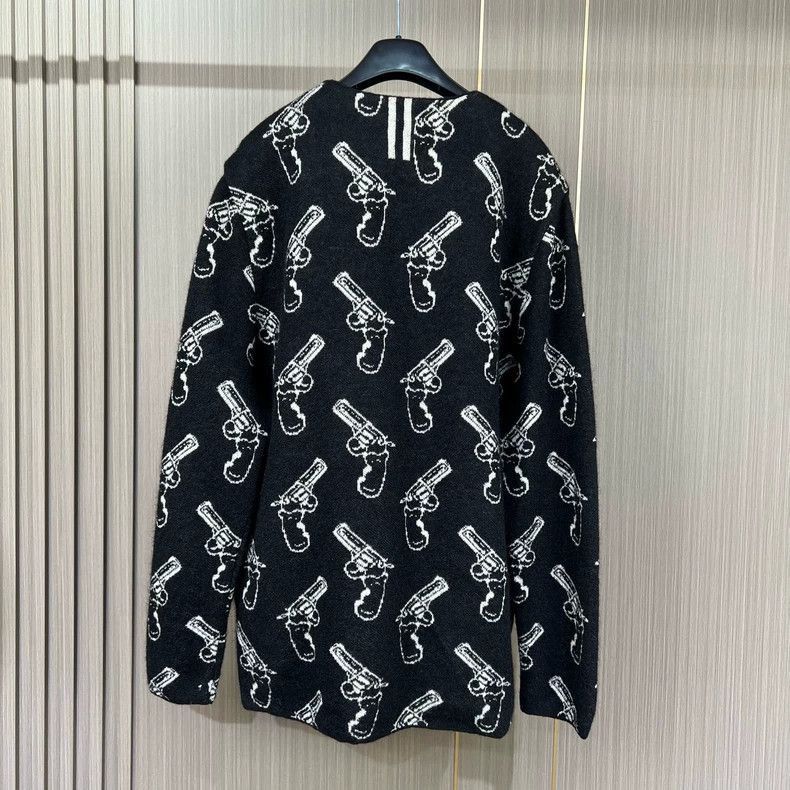 Saint Laurent Paris Saint Laurent Wool Cardigan with Gun Print-2505 Size US XL / EU 56 / 4 - 2 Thumbnail