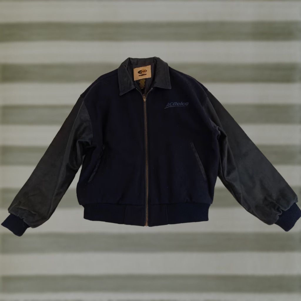 Vintage VINTAGE ID wear Jacket Varsity Bomber Unisex Adults Wool Blue Snap Button Embroidered Logo Cars Racing 26in long 23in pit to pit Size US M / EU 48-50 / 2 - 1 Thumbnail