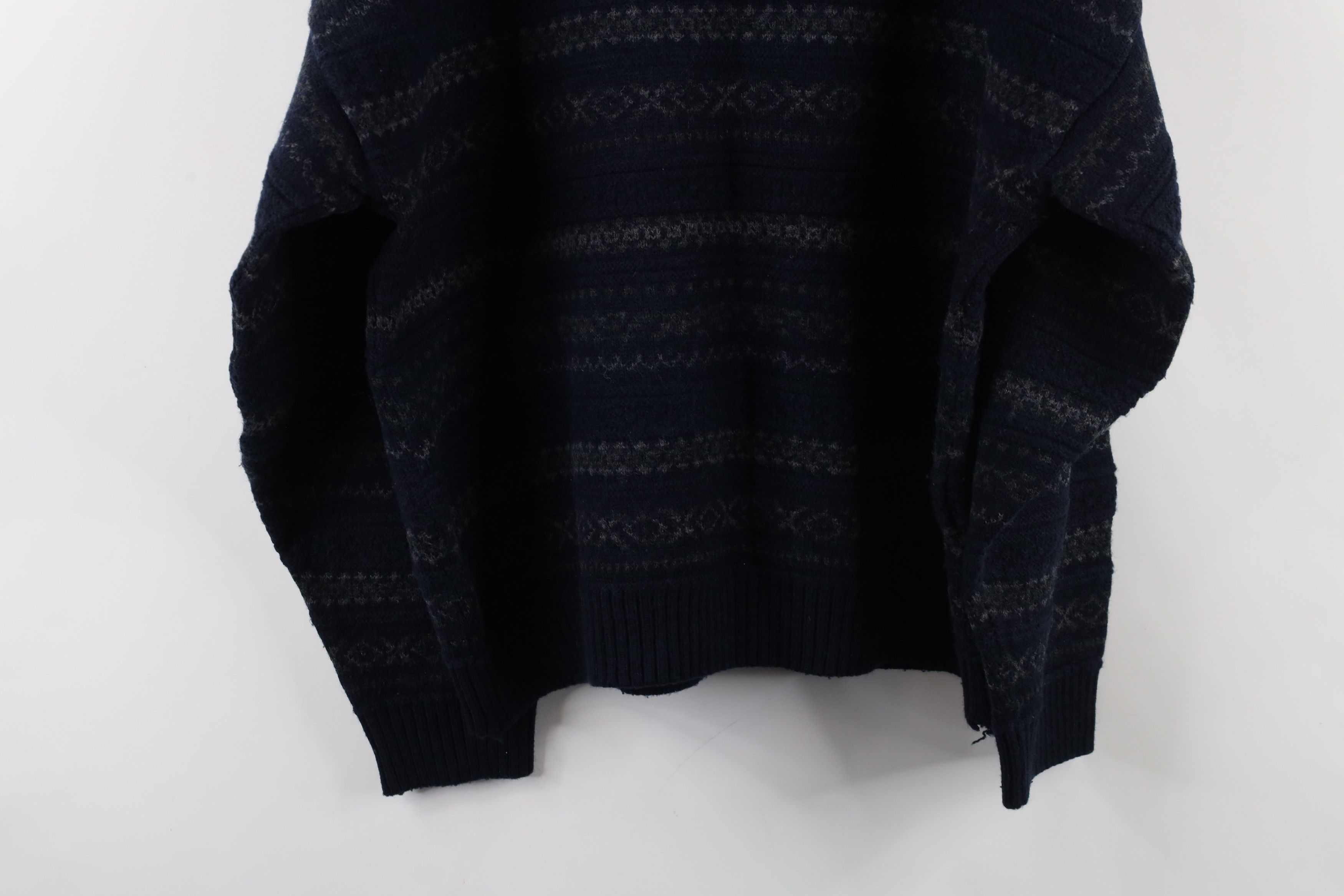 Vintage Vintage 90s Streetwear Knit Fair Isle V-Neck Sweater Blue Size US XXL / EU 58 / 5 - 11 Thumbnail