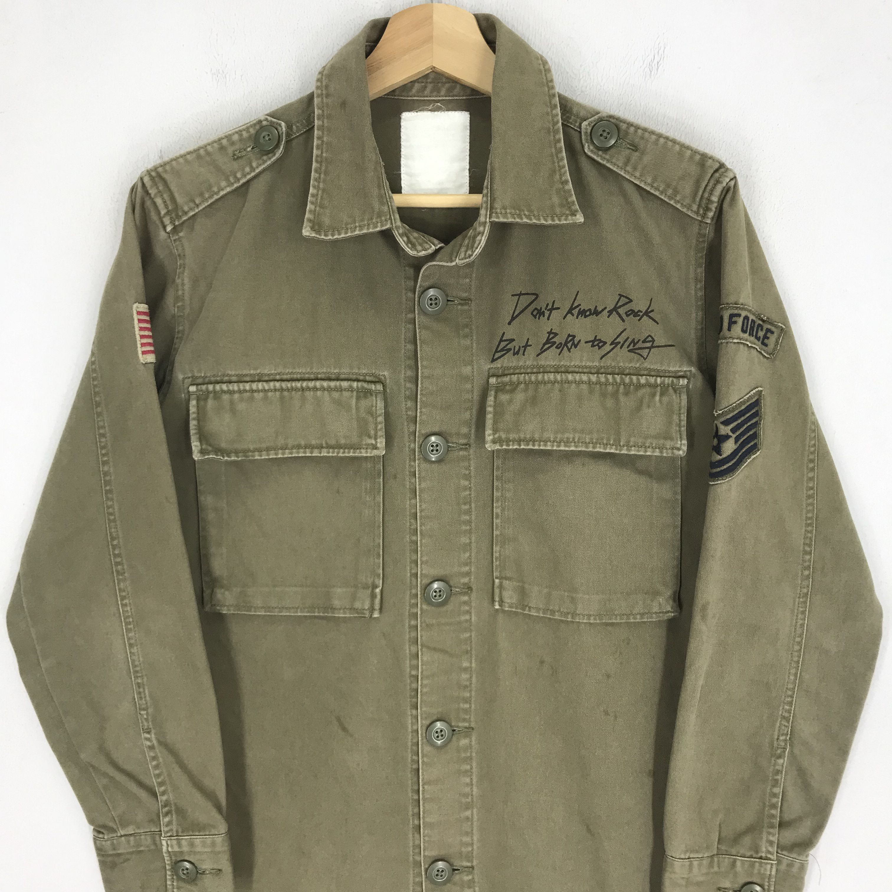 Avirex Vintage Avirex Olive Green Fatigues Back Printed Shirt Size US S / EU 44-46 / 1 - 3 Thumbnail