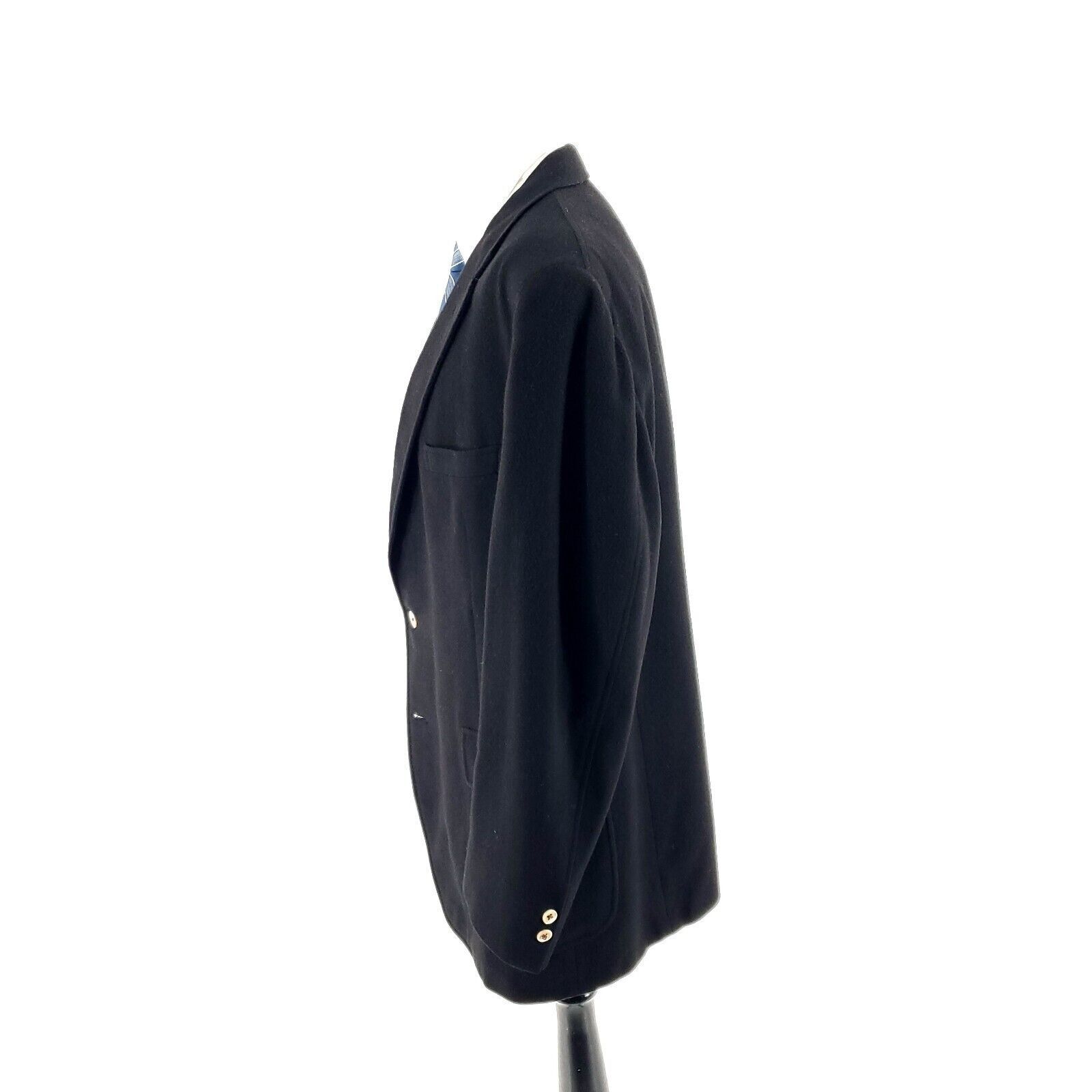 Designer Joe Frank 100% Cashmere 2 Button Sport Coat 44L Black Blazer Size 44L - 4 Thumbnail