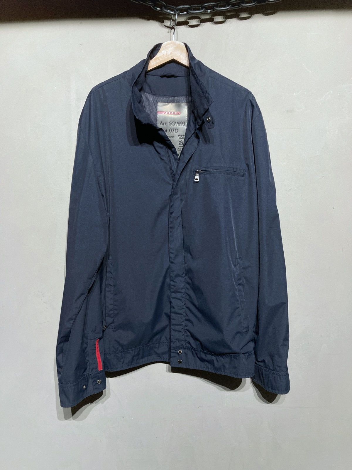 image of Prada $785 Gore Tex Blue Windbreaker Jacket in Navy, Men's (Size 2XL)