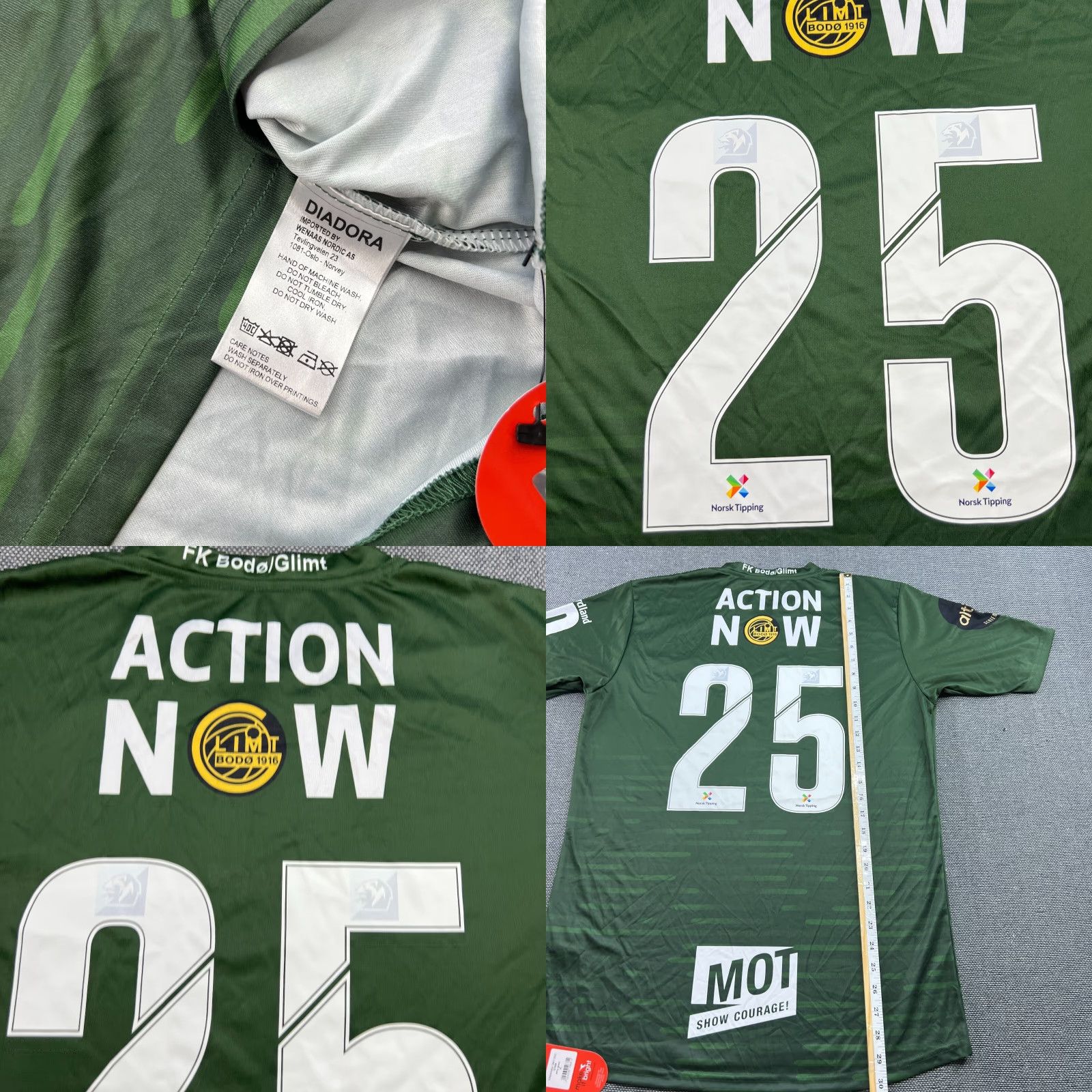 Diadora Diadora Bodo Glimt 2022 2023 Goalkeeper Marcus Andersen Football Jersey Mens XL Green Short Sleeve T-Shirt Moisture Wicking Quick Dry Sports Size US XL / EU 56 / 4 - 8 Thumbnail