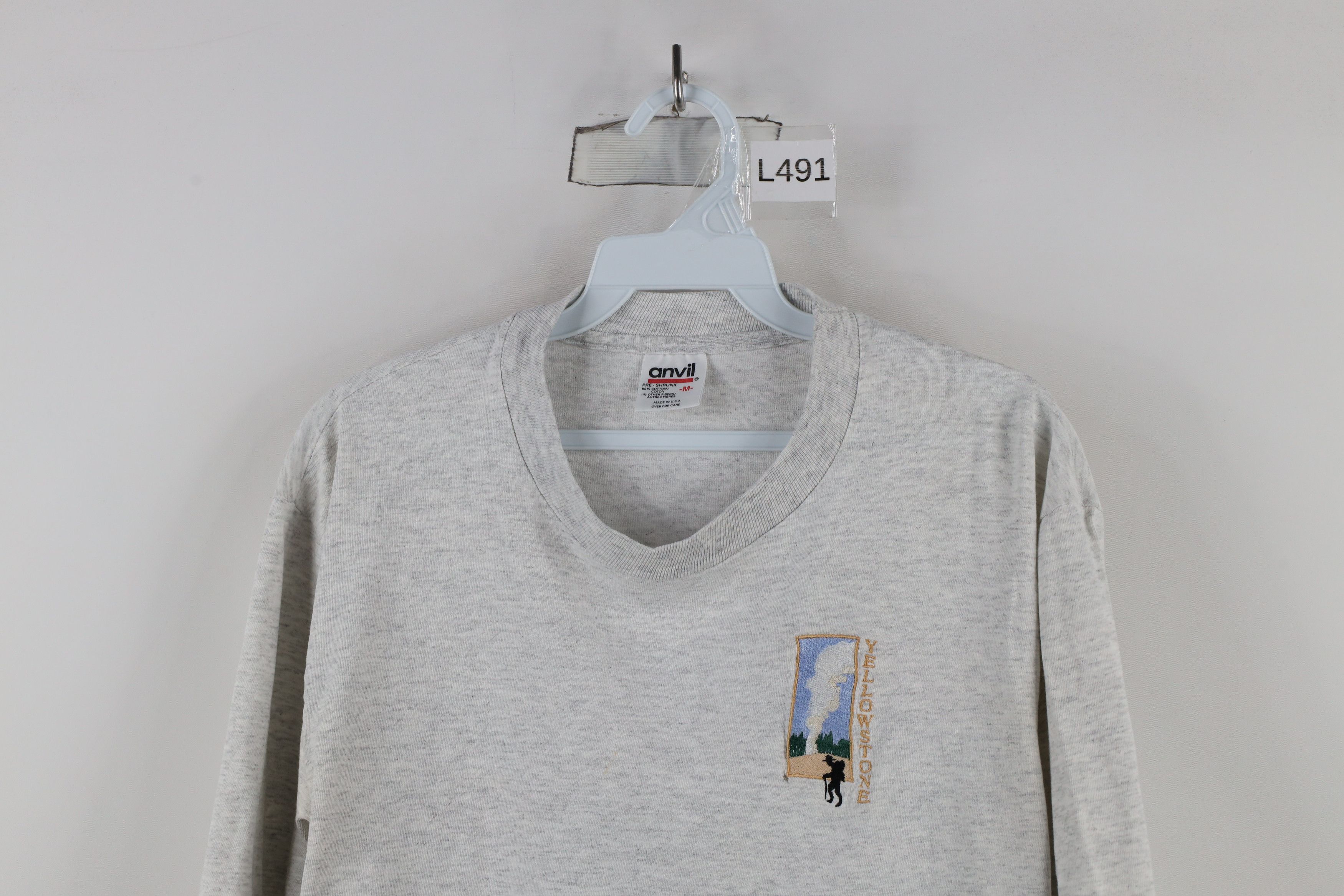 Vintage Vintage 90s Yellowstone National Park Long Sleeve T-Shirt Size US M / EU 48-50 / 2 - 2 Thumbnail
