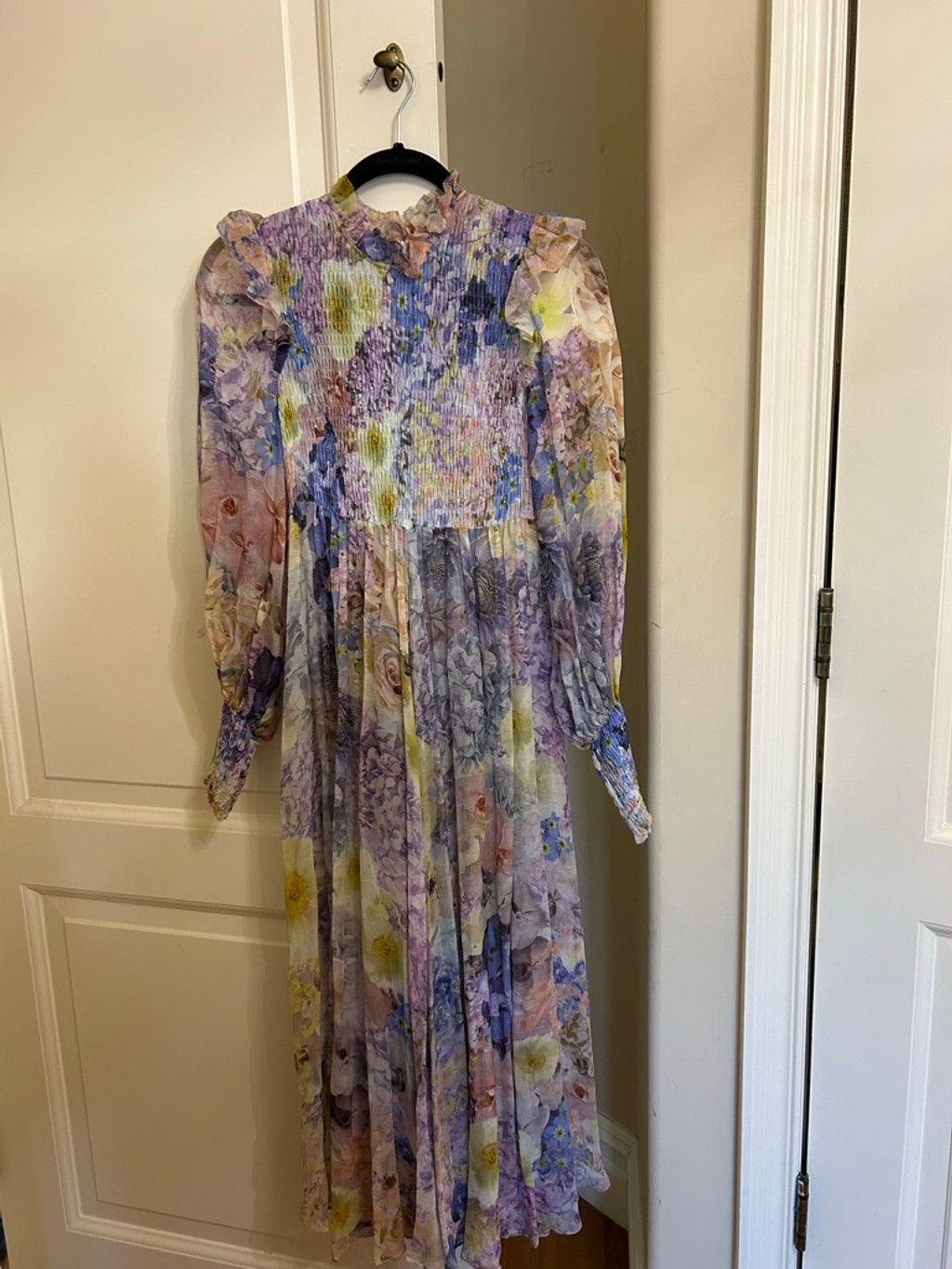 Zimmermann Women's Zimmermann Rhythmic Shirred Midi Dress Size S / US 4 / IT 40 - 4 Thumbnail