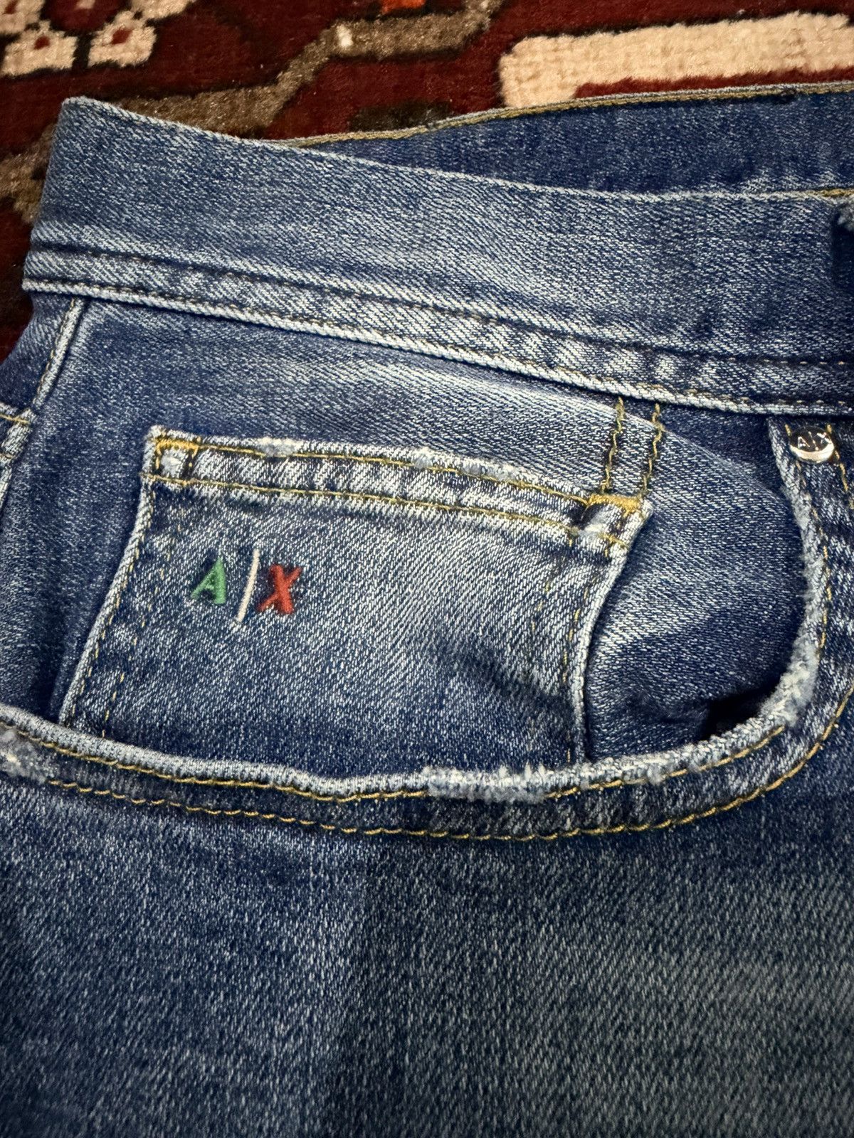 Armani Exchange Armani Exchange J13 Slim Fit Repaired indigo denim Size US 39 - 5 Thumbnail