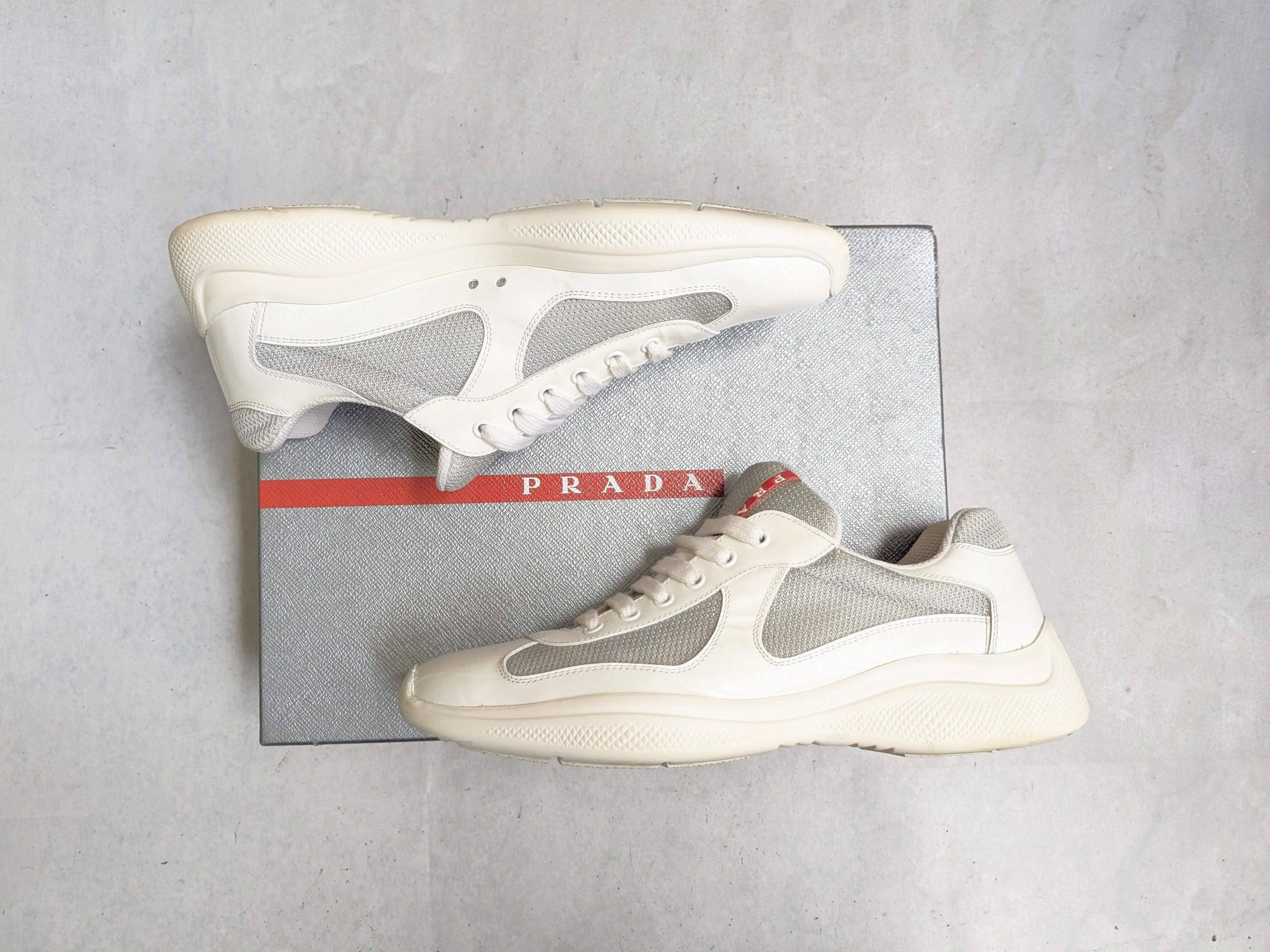 Prada Prada America's Cup Sneakers White Patent Leather 9 Low Size US 9 / EU 42 - 1 Thumbnail