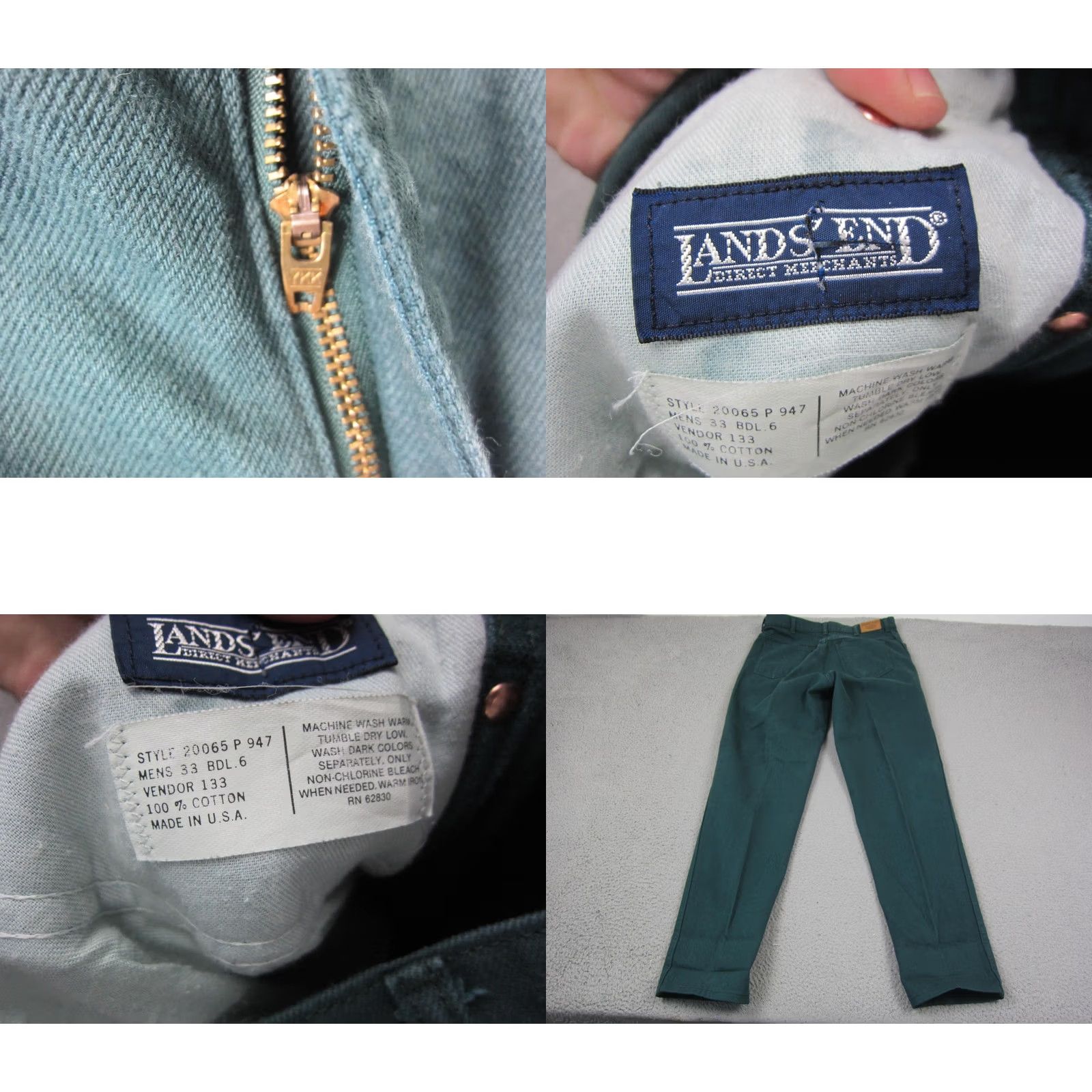 Lands' End Item Specifications: Closure: Button, Zip Size US 33 - 10 Thumbnail