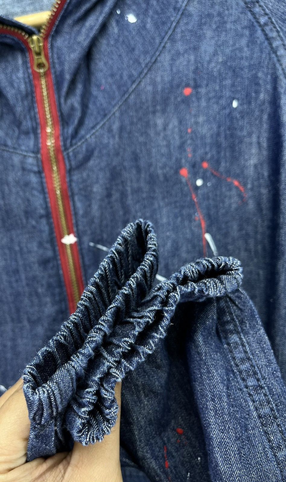 Japanese Brand Vintage Blue B Hoodie Japanese Denim Anorak Size US L / EU 52-54 / 3 - 11 Thumbnail