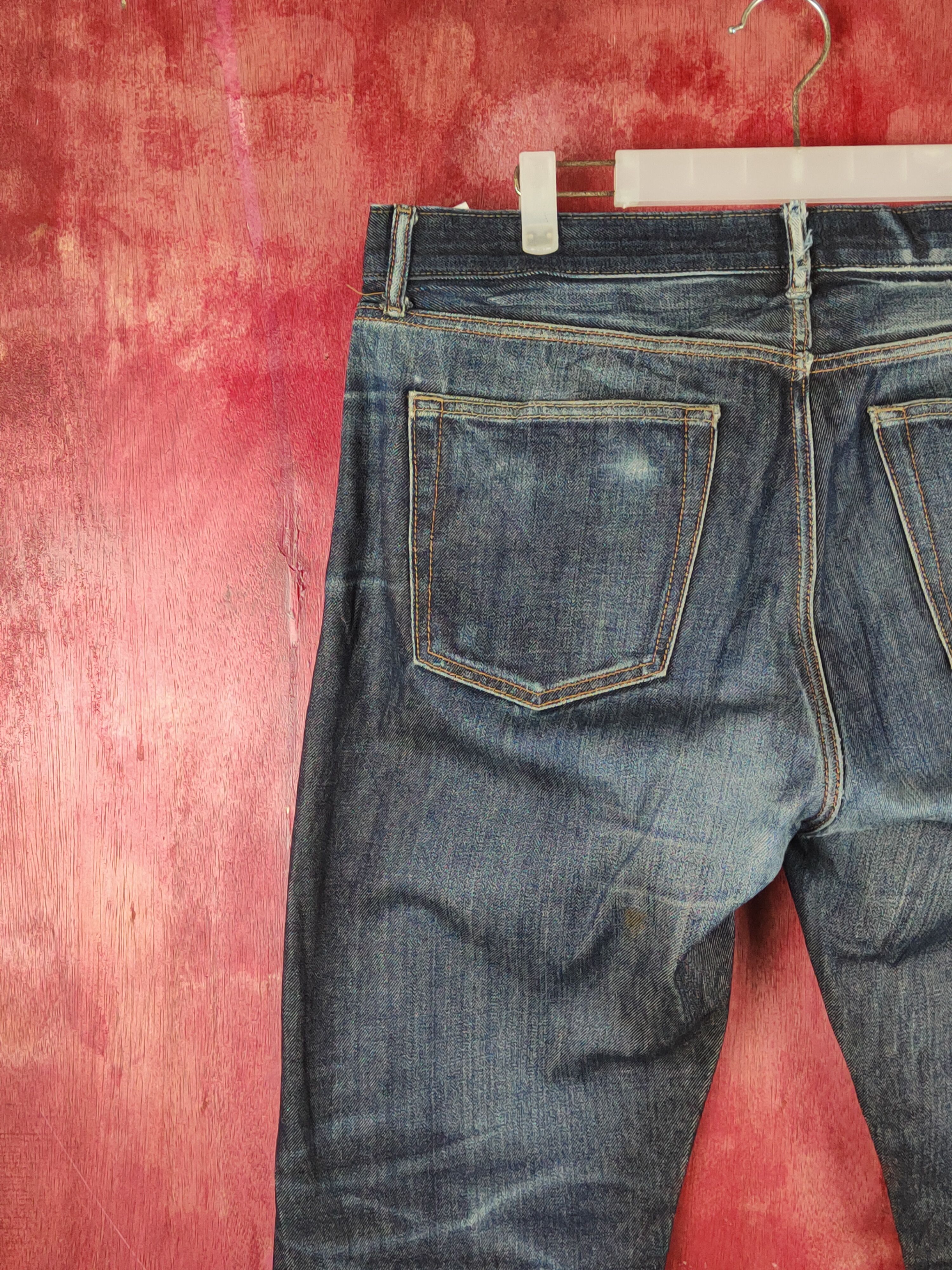 Japanese Brand Uniqlo Dark Blue Distressed Ripped Jeans #S1656 Size US 36 / EU 52 - 9 Thumbnail