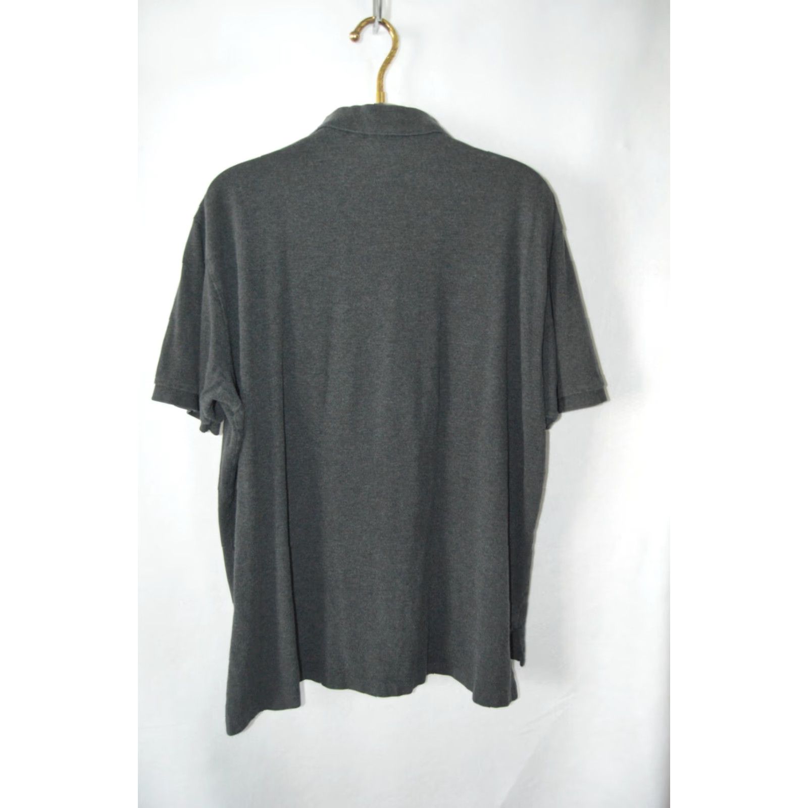 Ralph Lauren VINTAGE Ralph Lauren Polo Men's Polo SS Shirt Dark Gray XXL Cotton Short Sleeve Regular Fit Solid Embroidered Pony Logo Knit Shirt Men Size US XXL / EU 58 / 5 - 2 Thumbnail
