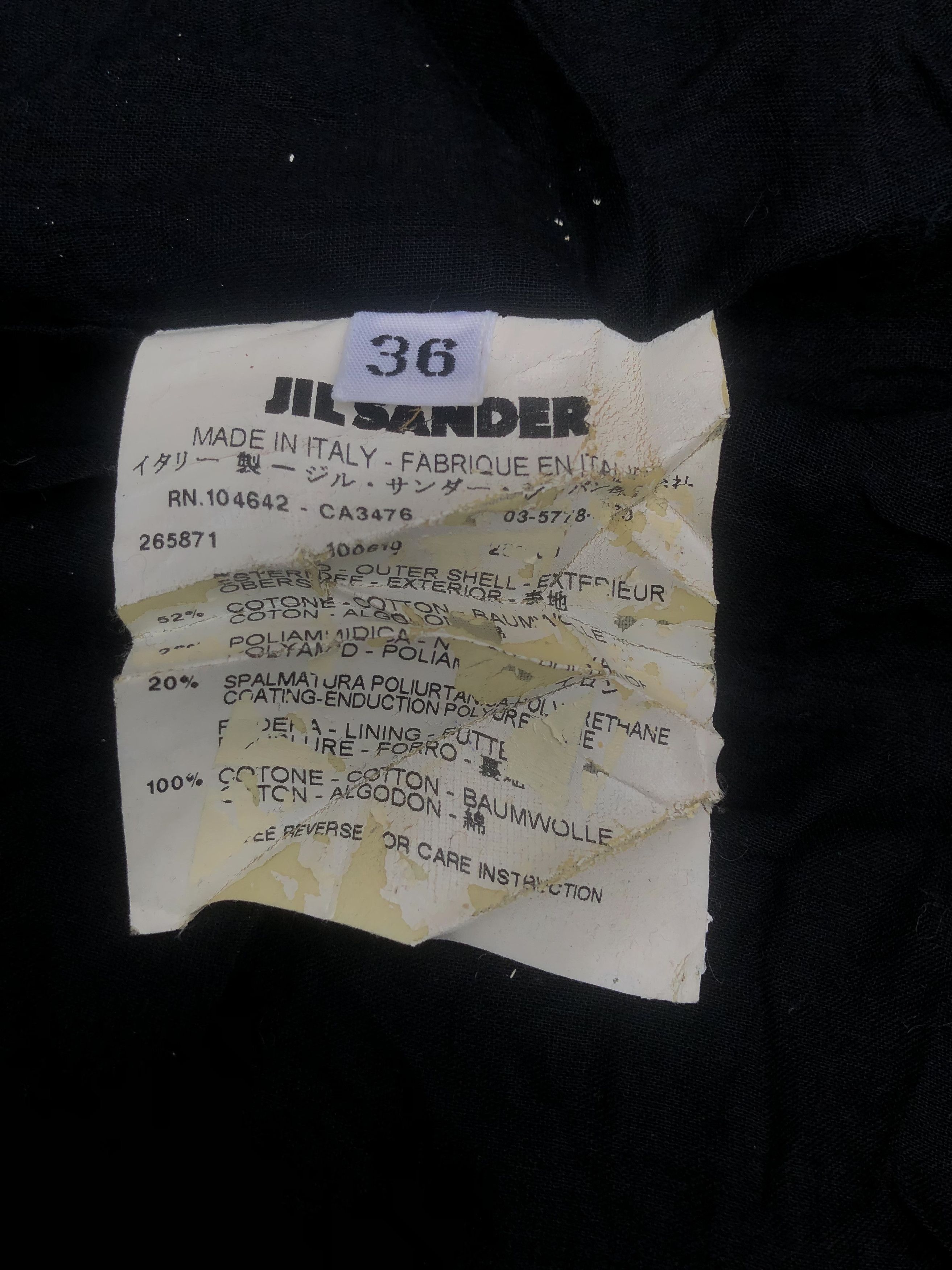 Jil Sander JIL SANDER Waxed Long Rain Coat Luxury Designer Jacket Size XS / US 0-2 / IT 36-38 - 6 Thumbnail