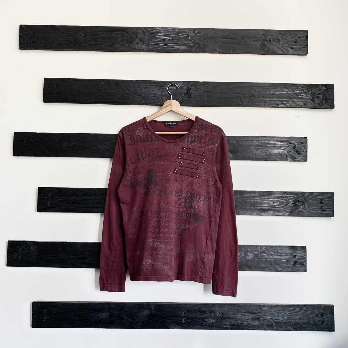 Pre-owned Hysteric Glamour X In The Attic Poem Stud Give Em The Boot Punk In Dark Maroon