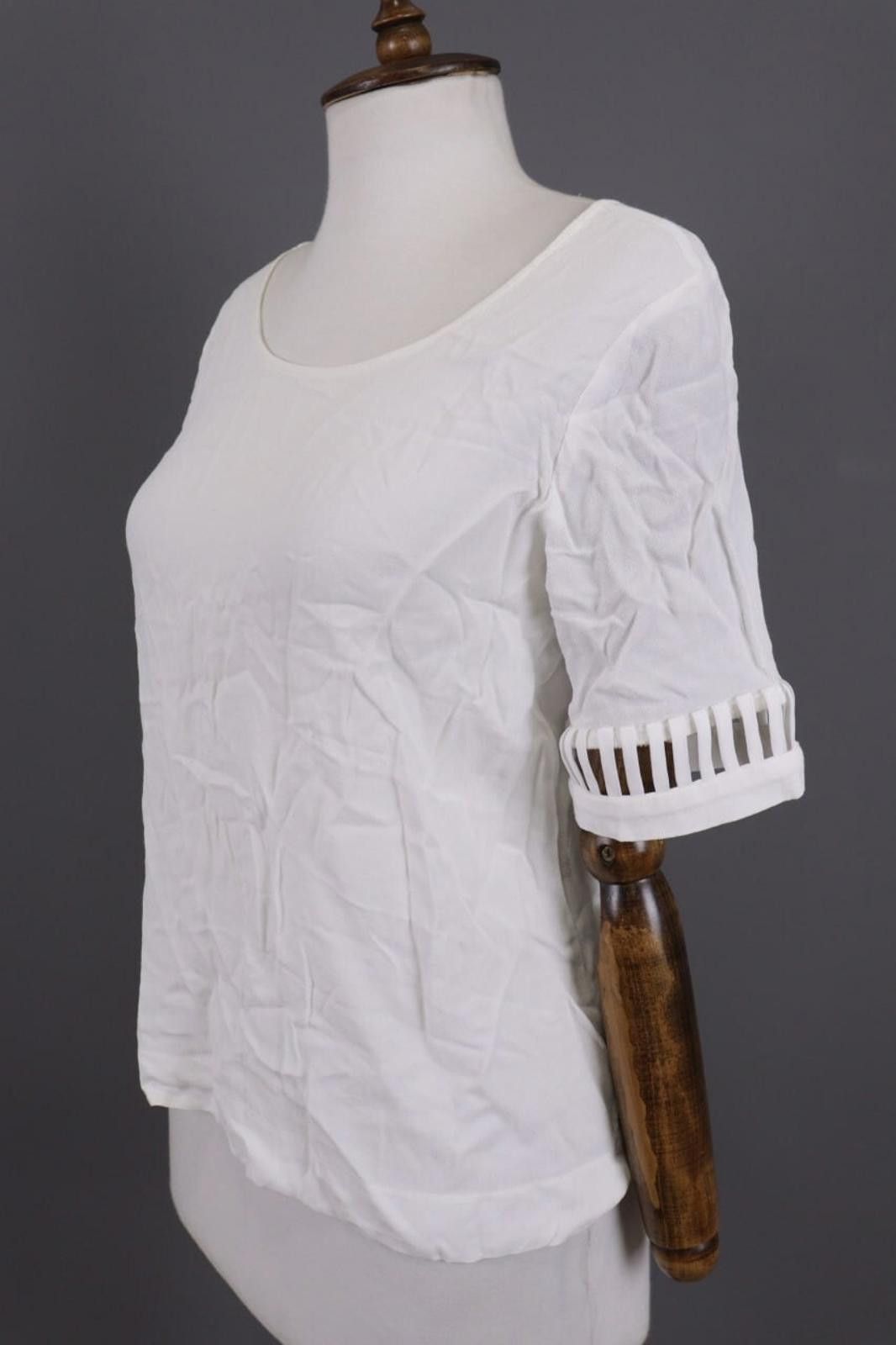 Designer COP COPINE Solix Top White Summer Stretch Top Shirt Size 38 Size M / US 6-8 / IT 42-44 - 7 Thumbnail
