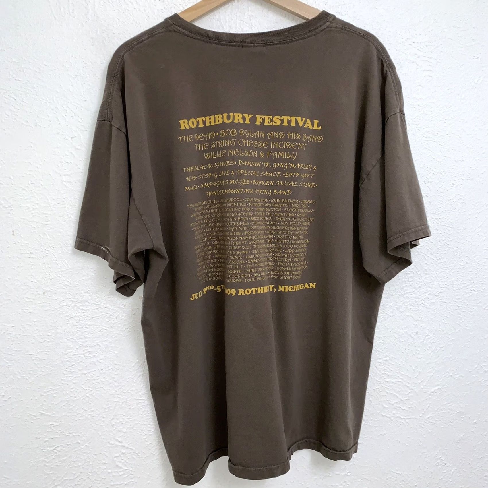Gildan VINTAGE Rothbury Music Festival 2009 Tee Brown T-Shirt Double Sided Size XL Size US XL / EU 56 / 4 - 2 Thumbnail