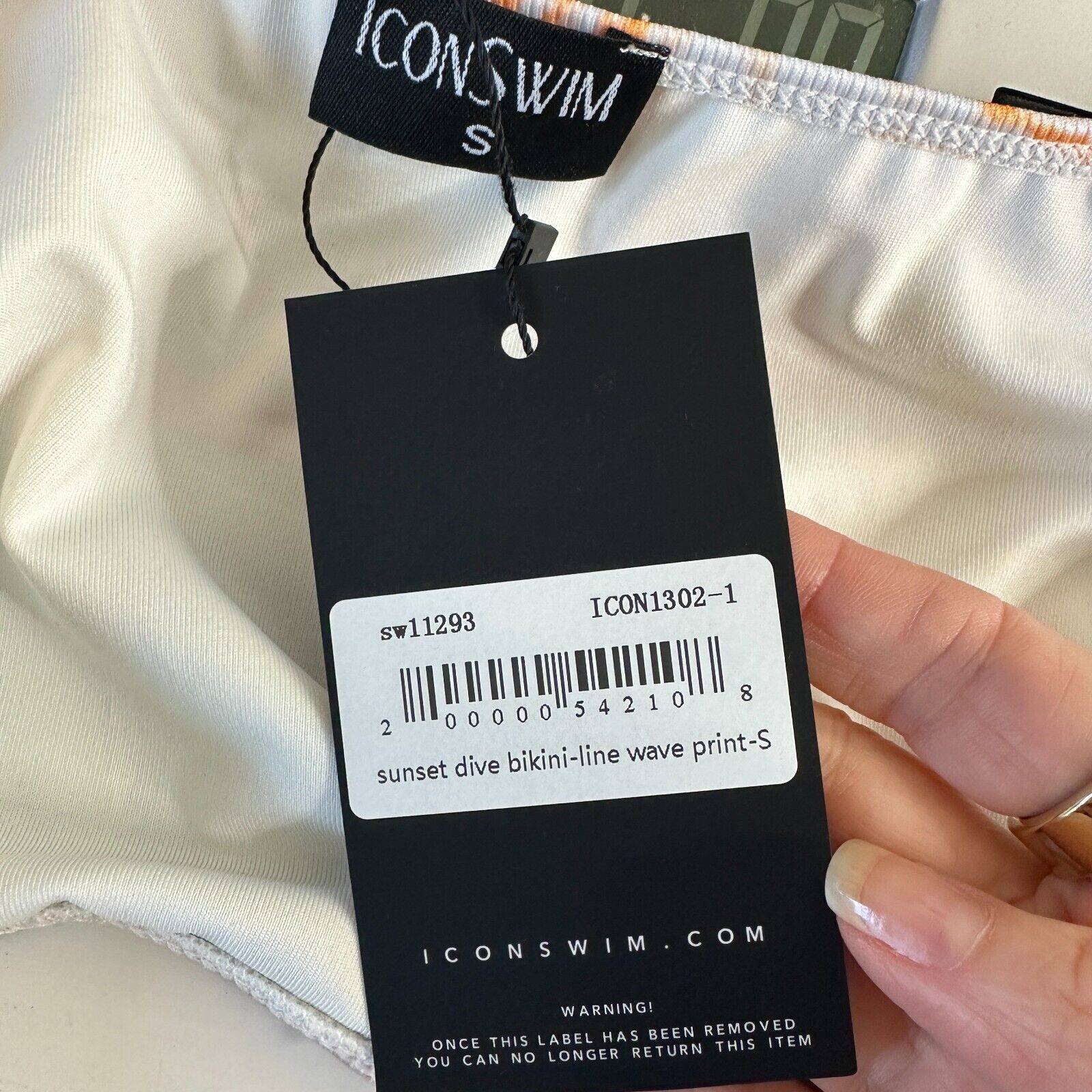 Other NWT Icon Swim Blue Orange Sunset Dive Wave Twist Front Top S Size S / US 4 / IT 40 - 5 Thumbnail