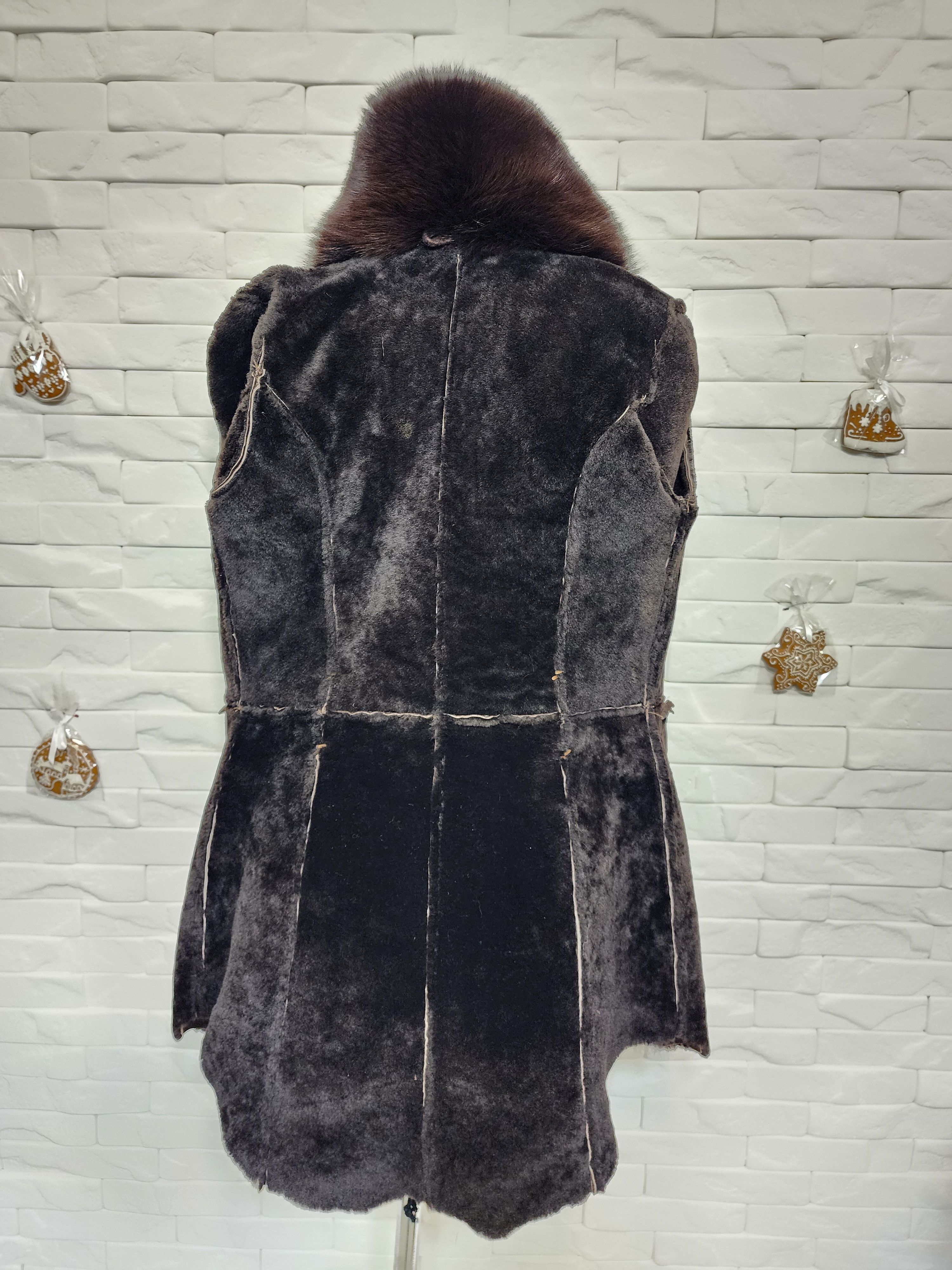 Furla Women's Brown Sheepskin Coat: Genuine Fur Collar Size M / US 6-8 / IT 42-44 - 7 Thumbnail
