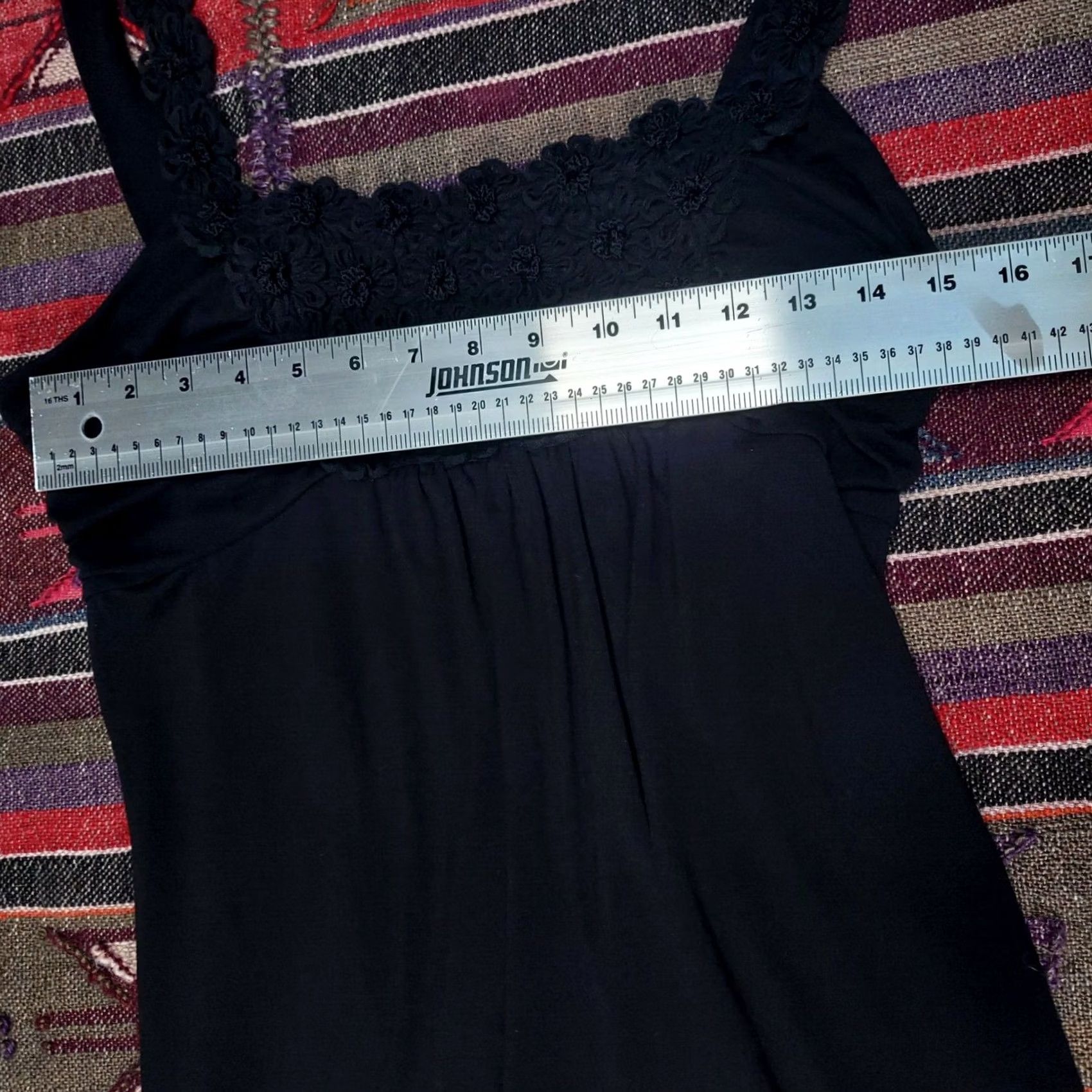 Vintage ELLE Womens Black Floral Embroidered Sleeveless Tunic Top Large NWT Shirt Tank Bohemian Sleeveless Everyday Womens Size L / US 10 / IT 46 - 5 Thumbnail