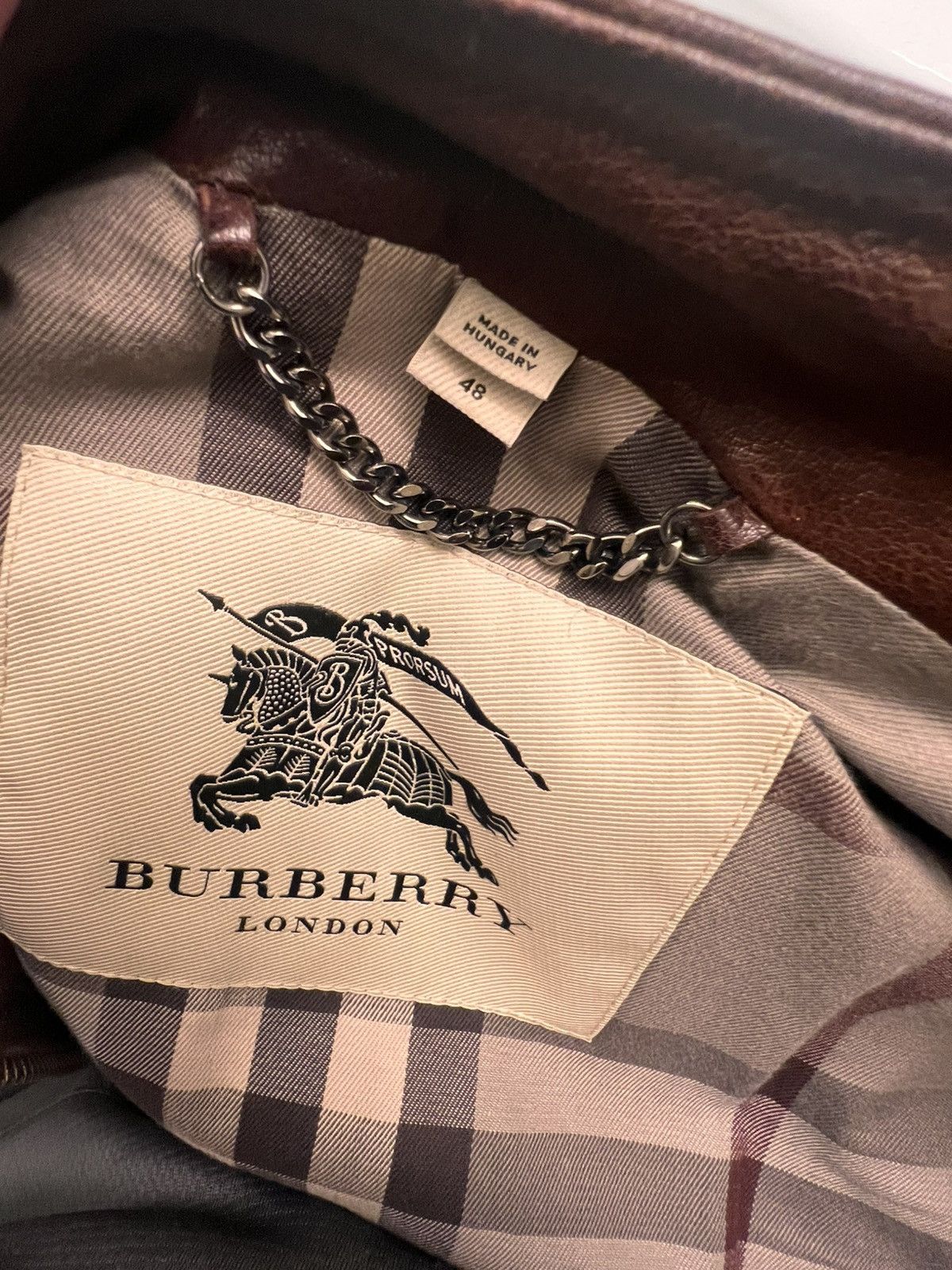 Burberry Burberry brown leather (100%) jacket Size US M / EU 48-50 / 2 - 6 Thumbnail