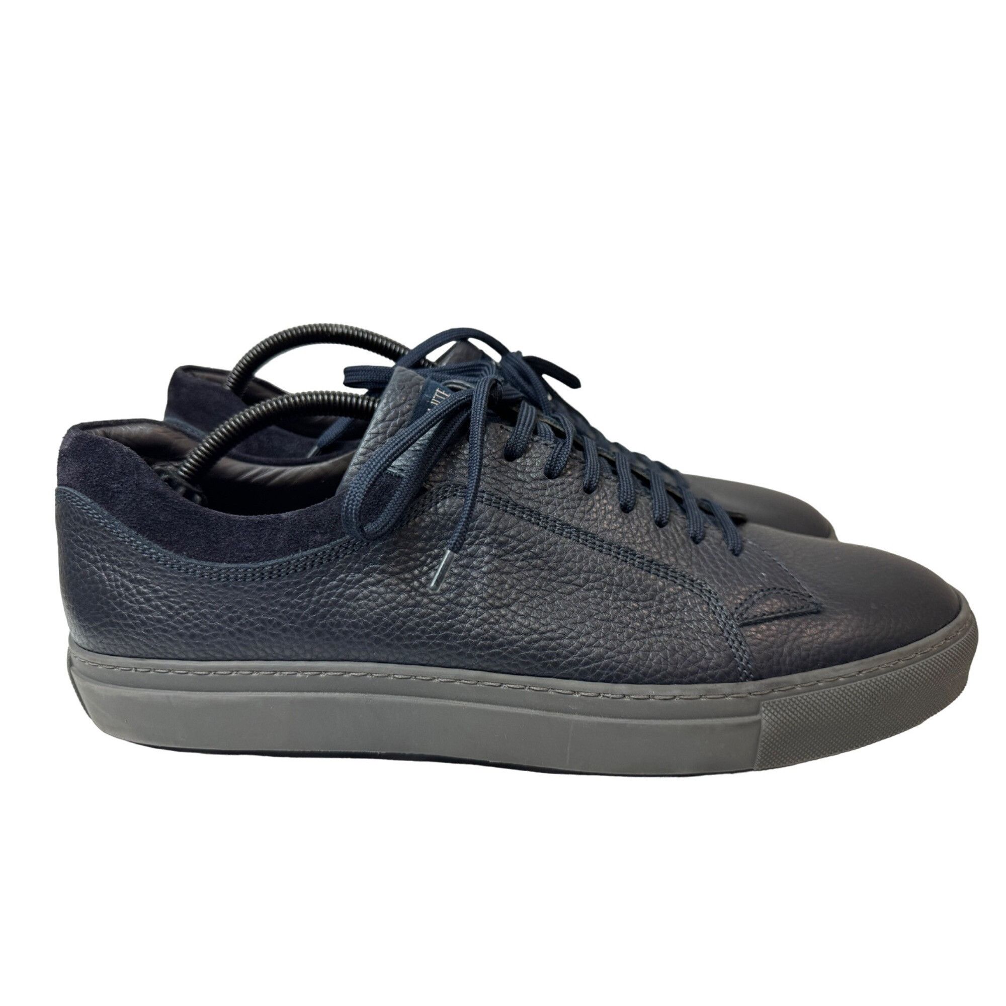 image of Designer Lo.white Men's Leather Italian Sneakers Size Eu 46 Us 13 in Blue