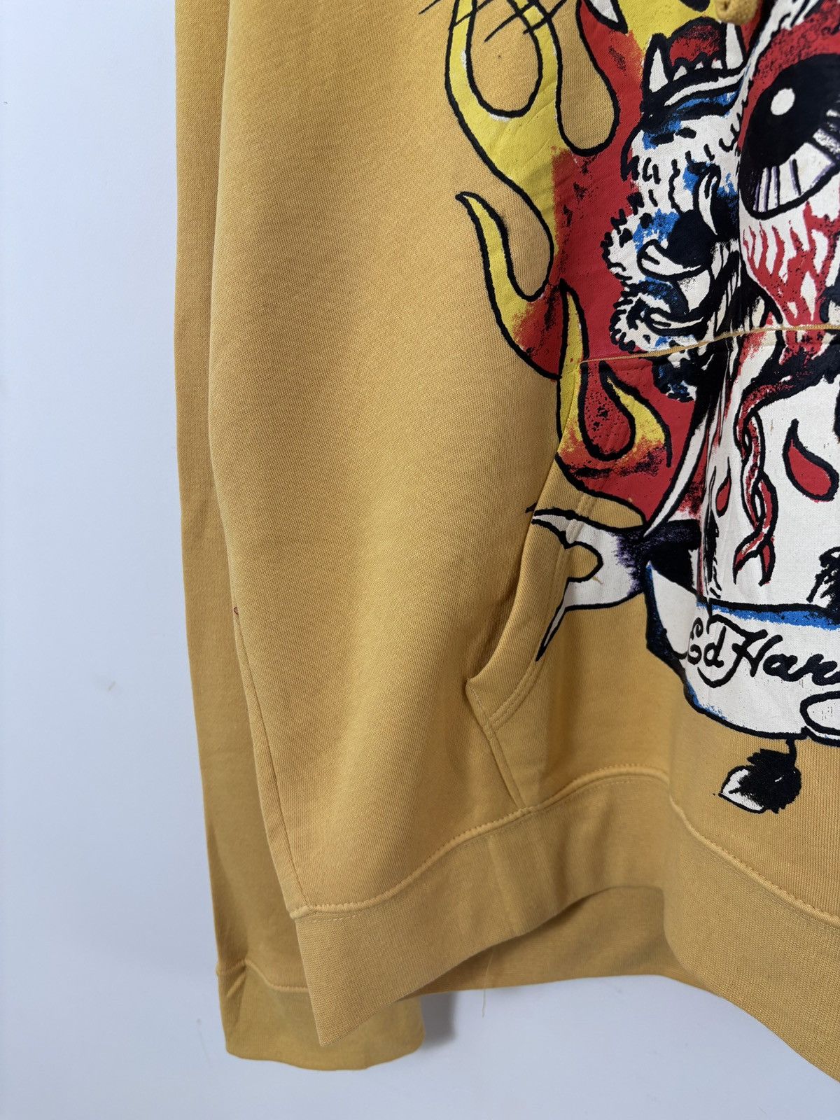 Christian Audigier Ed Hardy NWT Men’s Y2K Mustard Yellow Fire Tiger Logo Hoodie Size US XL / EU 56 / 4 - 7 Thumbnail